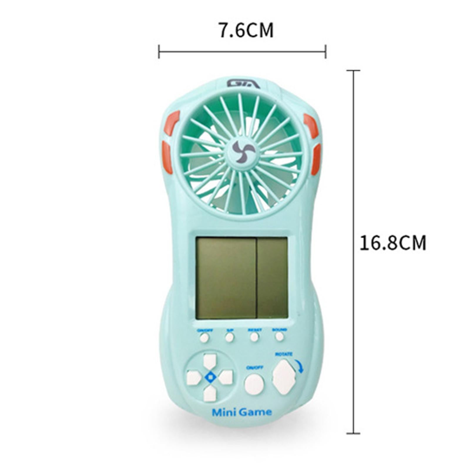 Electronic Game Console with Small Fan Handheld Mini Child Blue