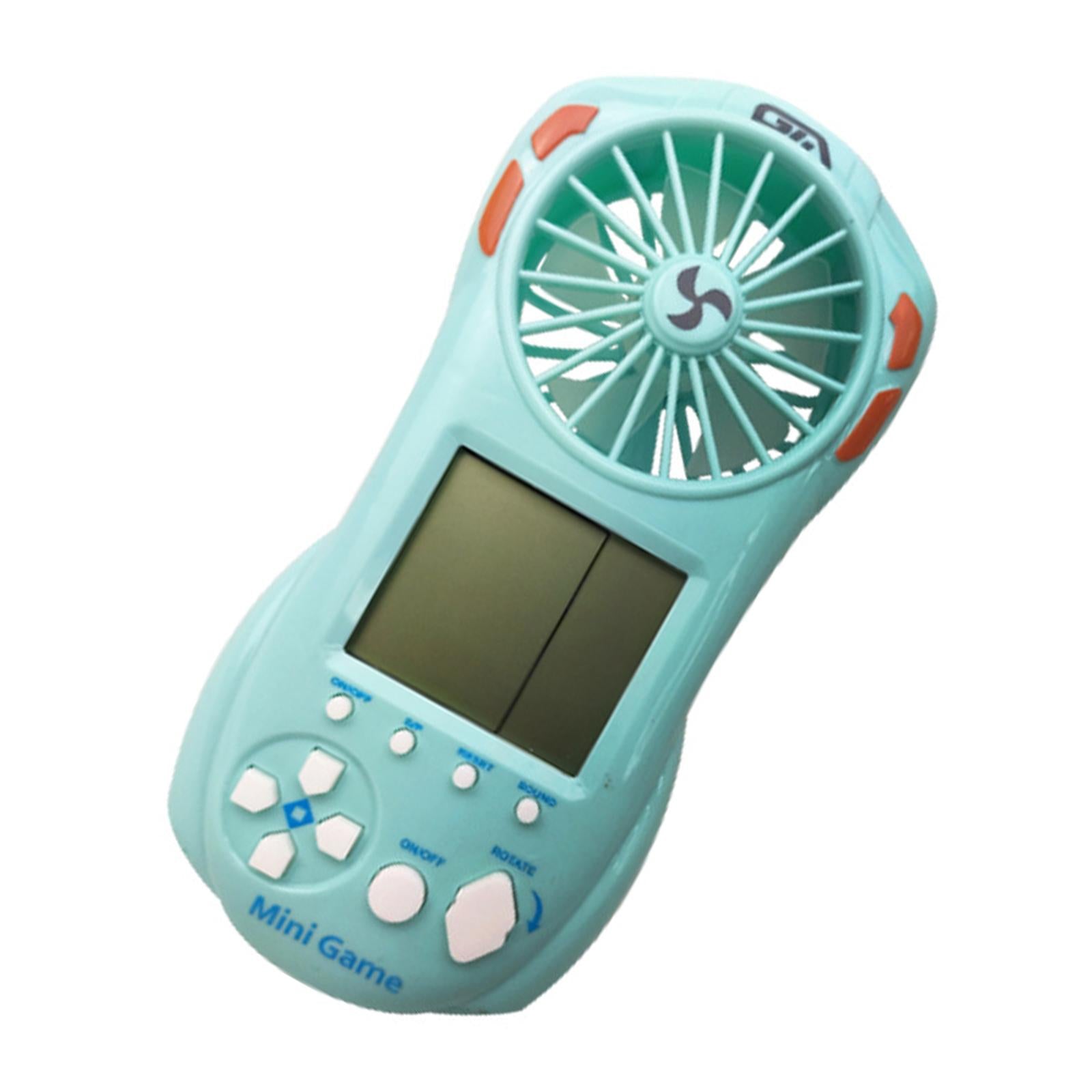 Electronic Game Console with Small Fan Handheld Mini Child Blue