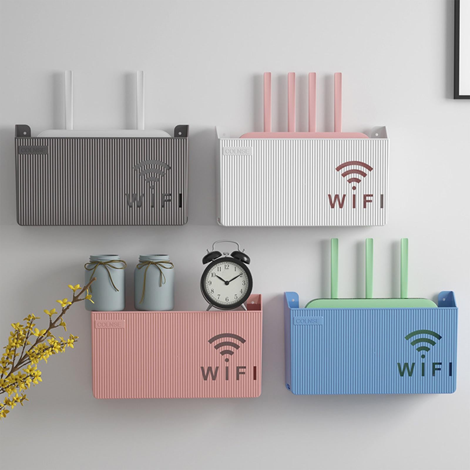 Router Shelf Wall Mounted Simple Shelves for Living Room Home Decor Bedroom Gray