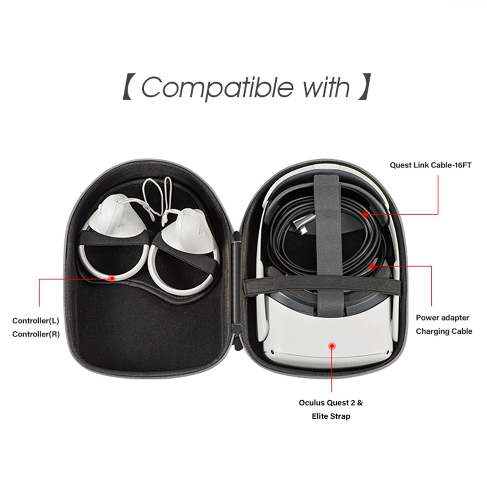 Portable Carrying Box Shockproof Storage Bag Handheld for Quest 2 VR Headset