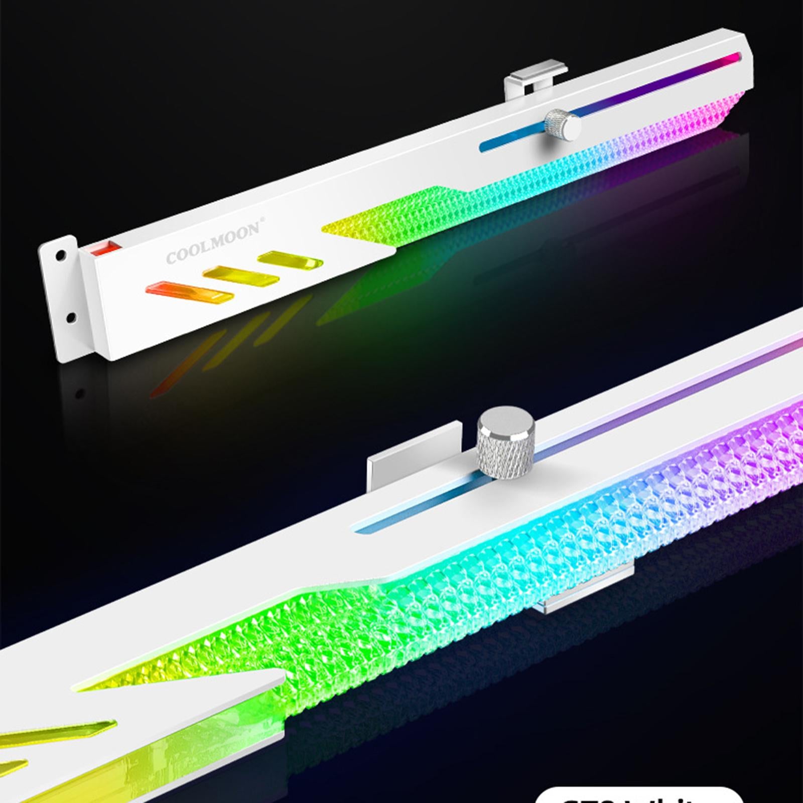 GPU Support Holder 5V Sliding Adjustment Aluminum Alloy RGB Strip White