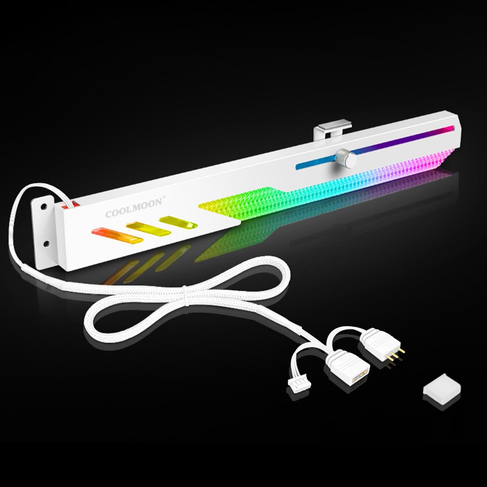 GPU Support Holder 5V Sliding Adjustment Aluminum Alloy RGB Strip White