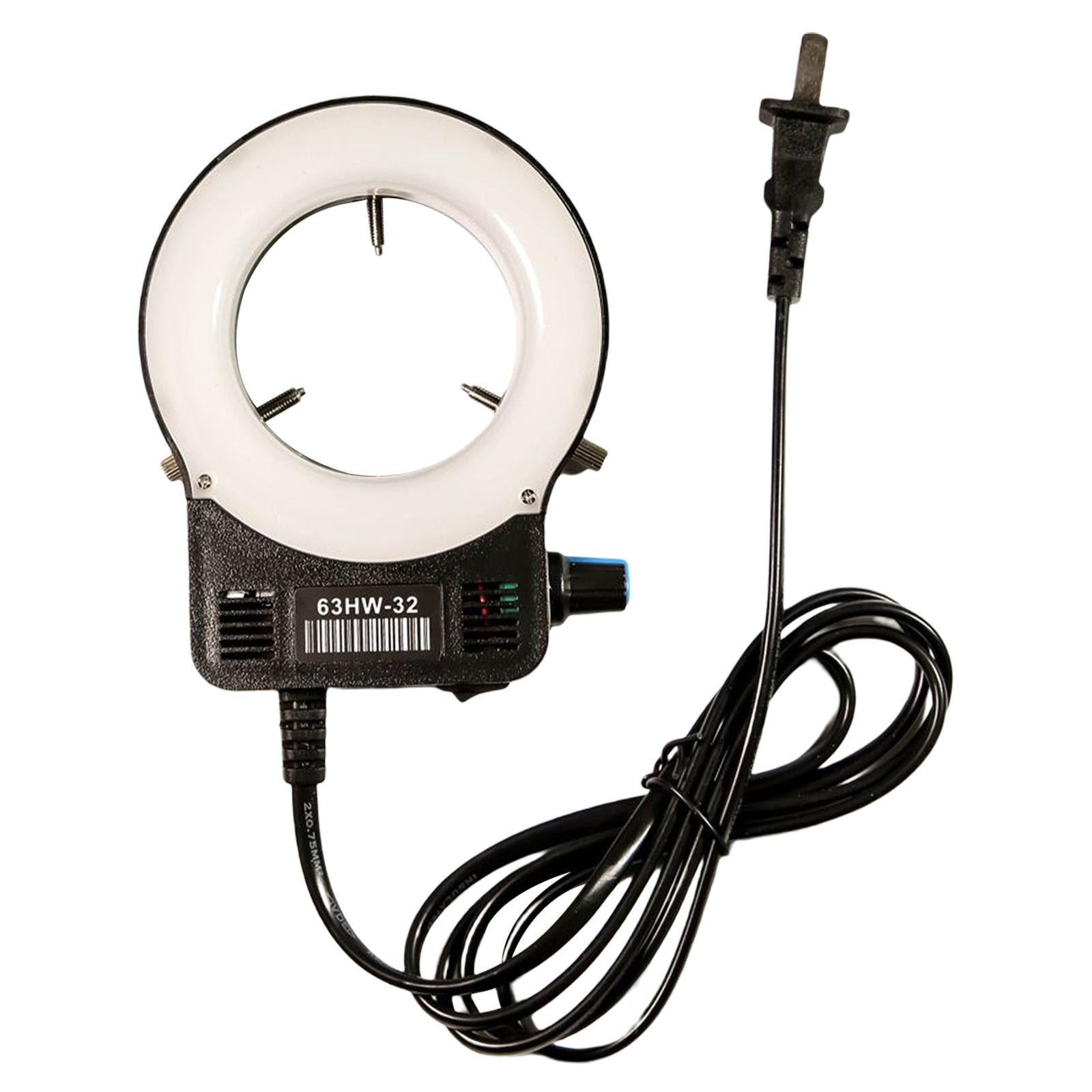 Microscope Camera 32 LED Ring Light Lamp Adjustable 110 V Accessories US