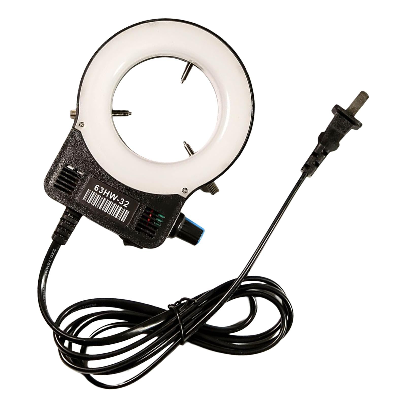 Microscope Camera 32 LED Ring Light Lamp Adjustable 110 V Accessories US