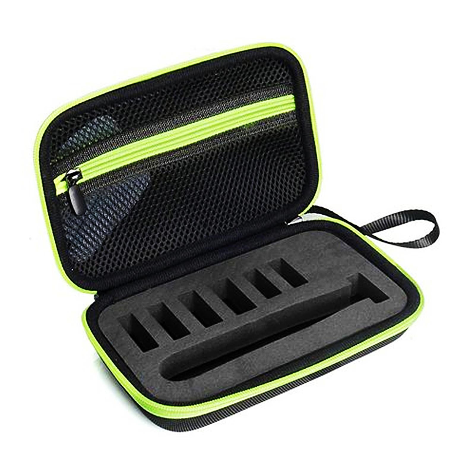 Shaver Storage Box with Soft Lining for Philips Norelco QP2520/72 Green Zipper