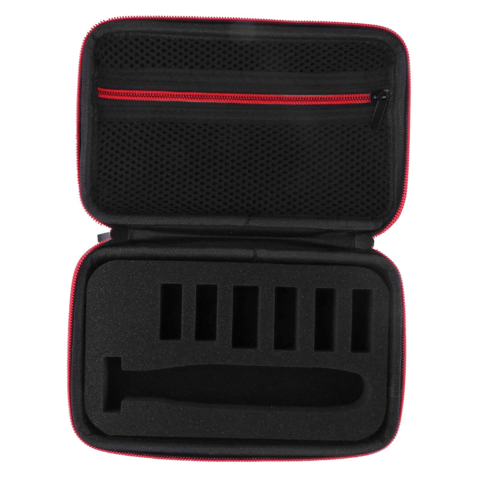 Shaver Storage Box with Soft Lining for Philips Norelco QP2520/72 Red Zipper