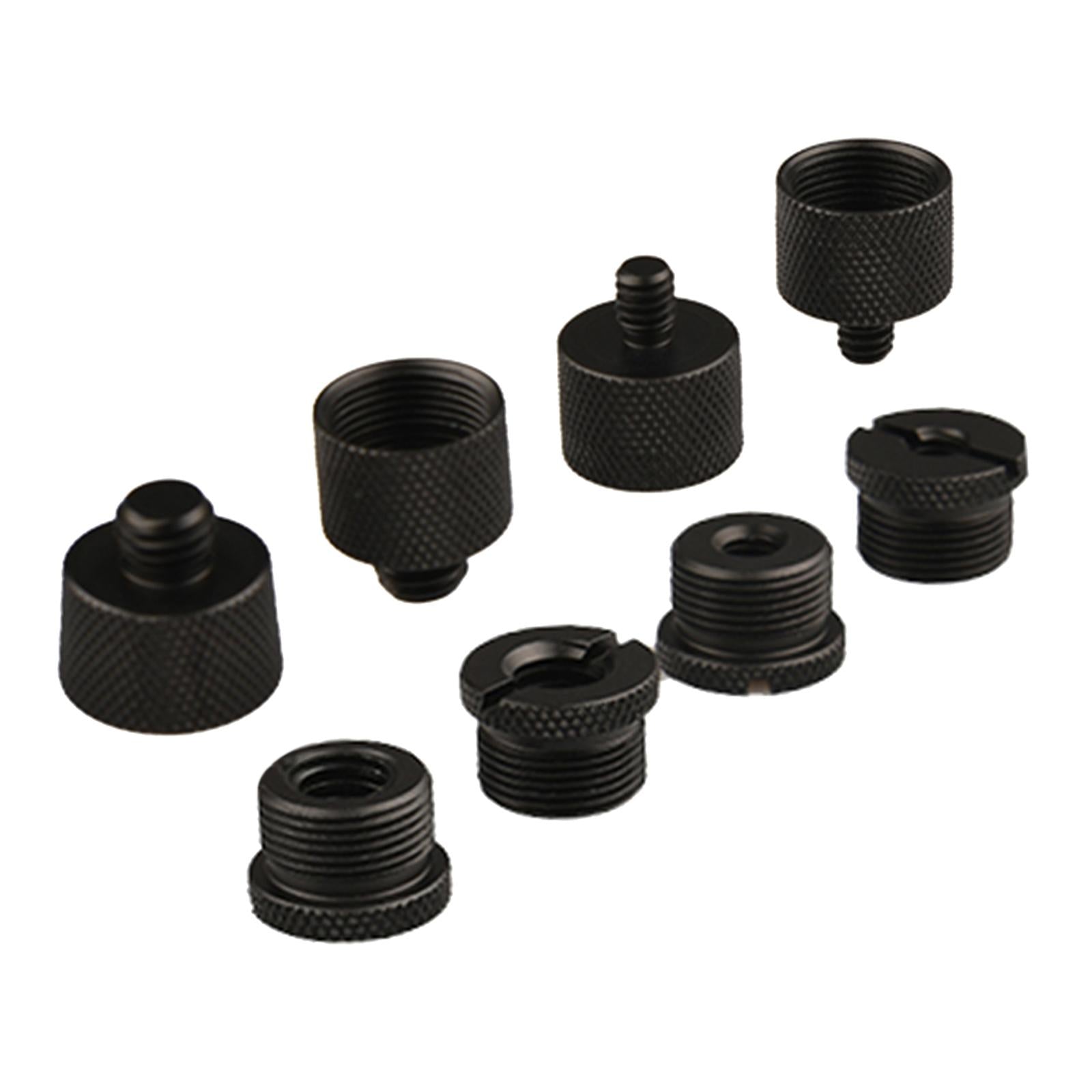 8 Count Microphone Screw Adapter Thread Black Sturdy and Firm Non Slip