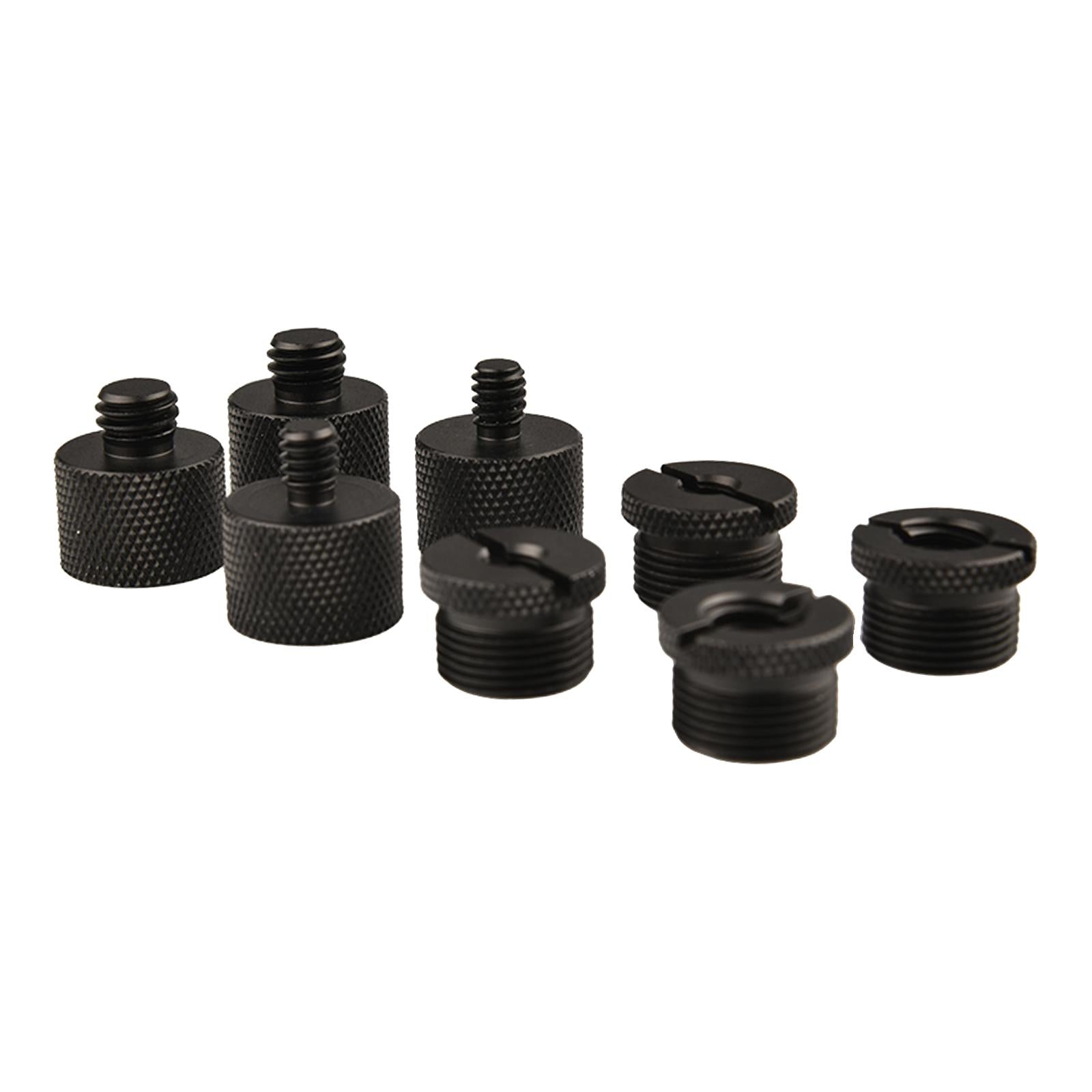 8 Count Microphone Screw Adapter Thread Black Sturdy and Firm Non Slip