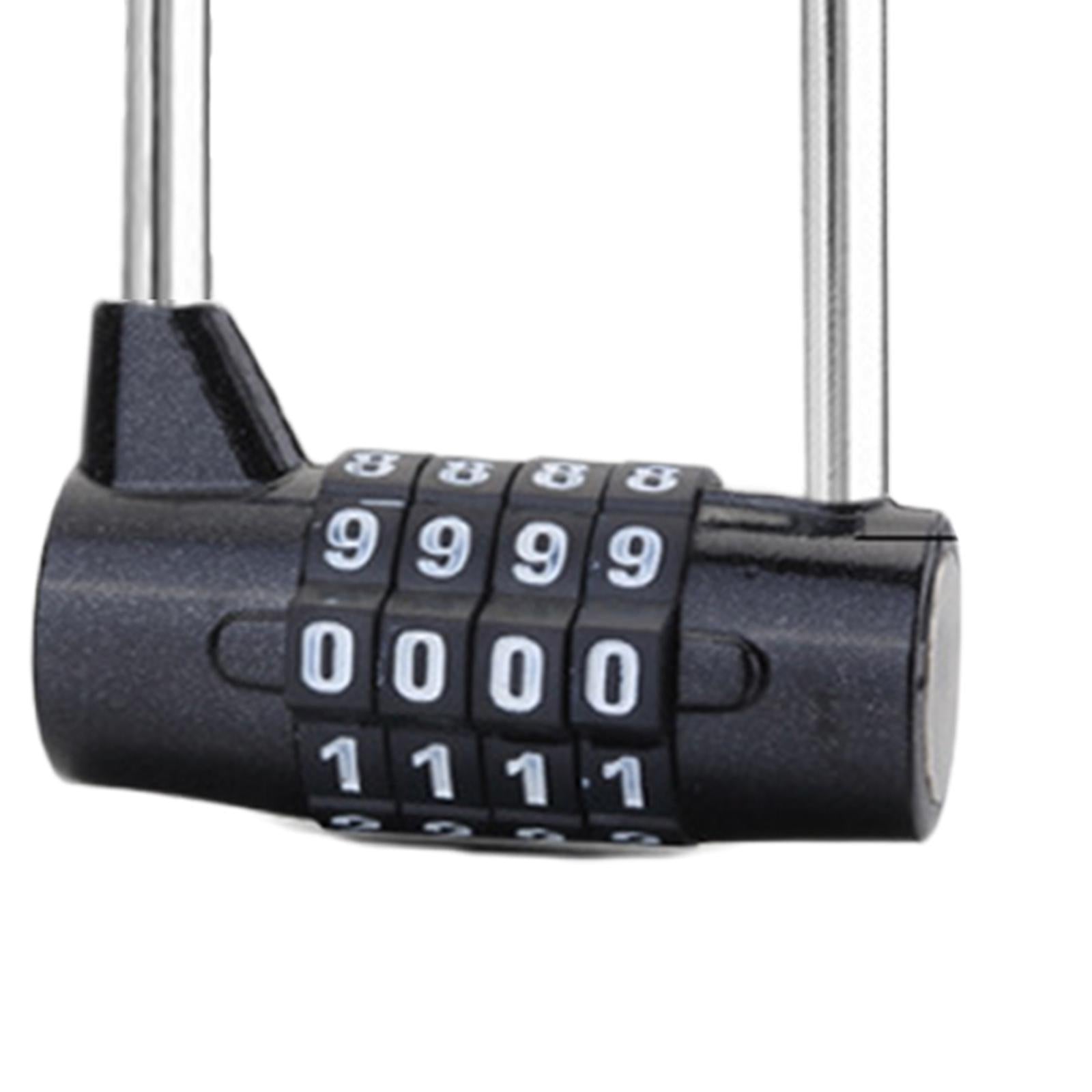 4 Digit Combination Lock Outdoor Safety Lock Password Lock for Toolbox Gate Black