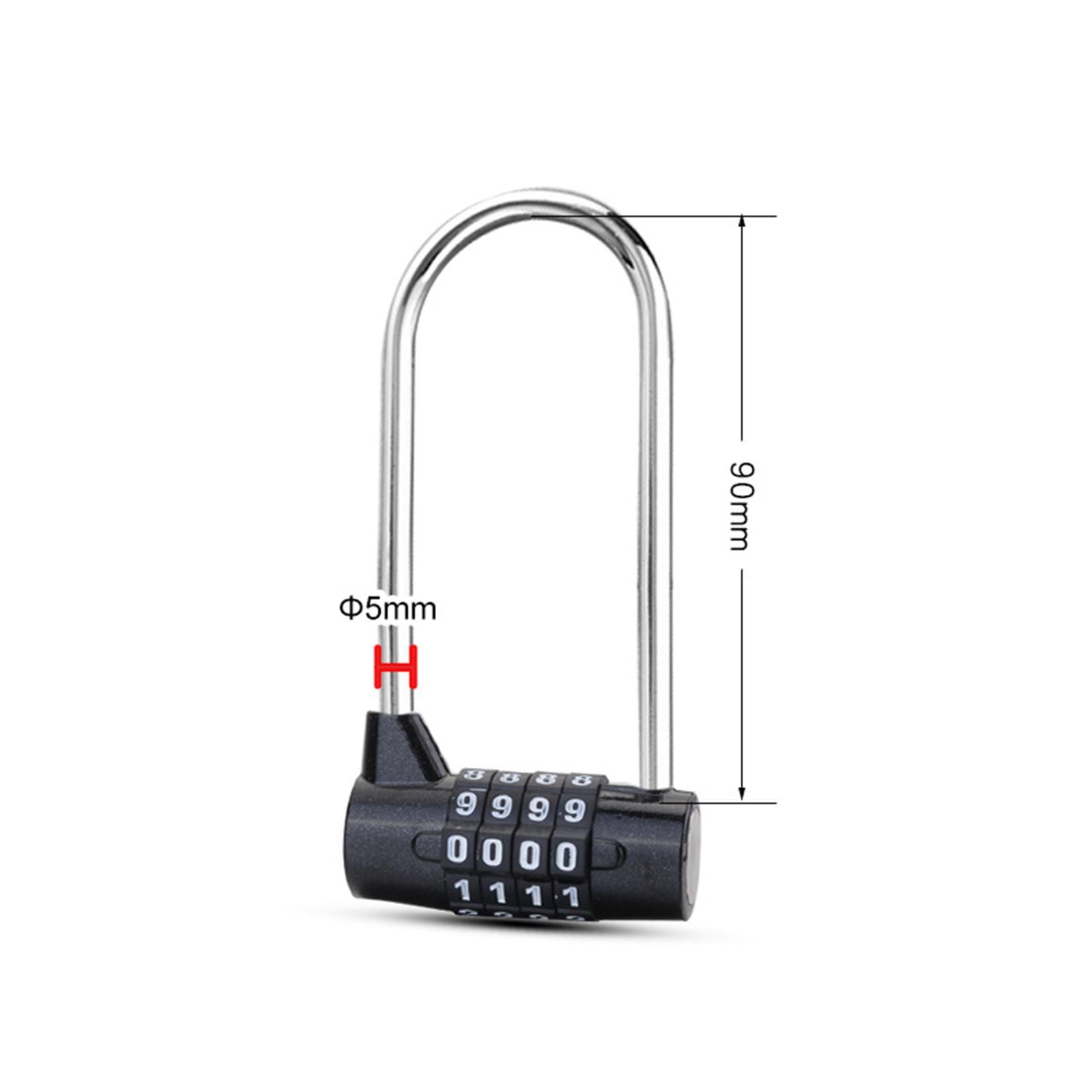 4 Digit Combination Lock Outdoor Safety Lock Password Lock for Toolbox Gate Black