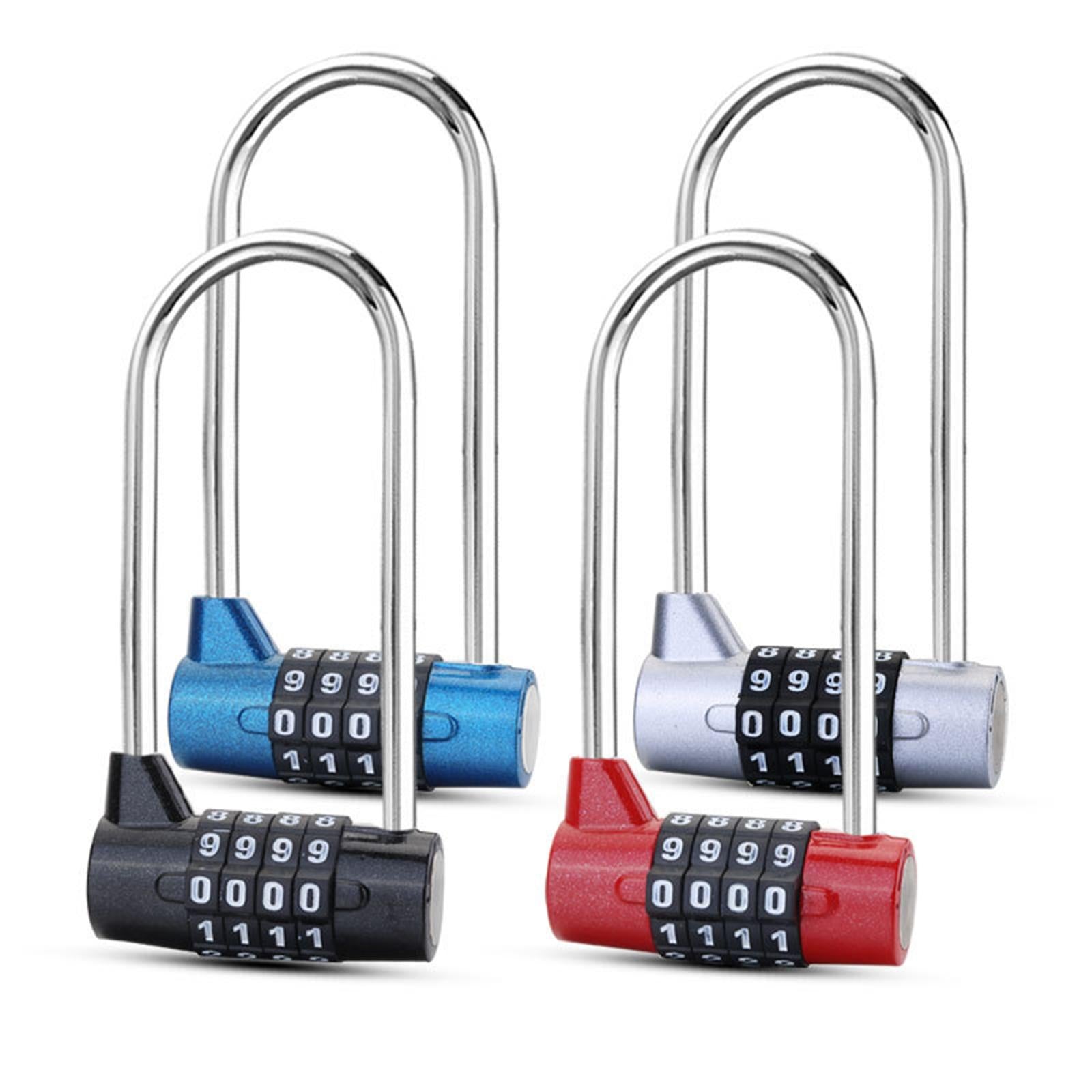 4 Digit Combination Lock Outdoor Safety Lock Password Lock for Toolbox Gate Black