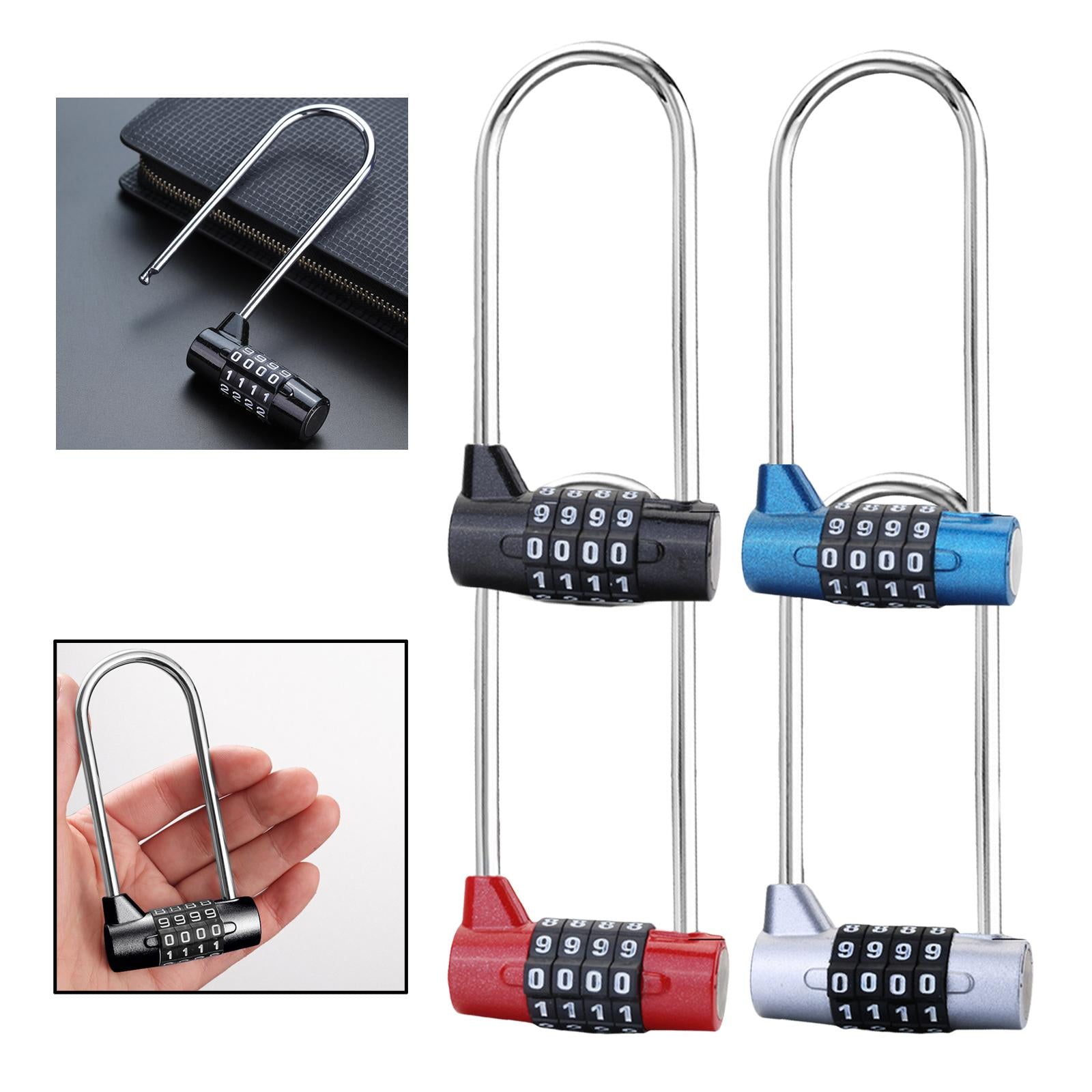 4 Digit Combination Lock Outdoor Safety Lock Password Lock for Toolbox Gate Black