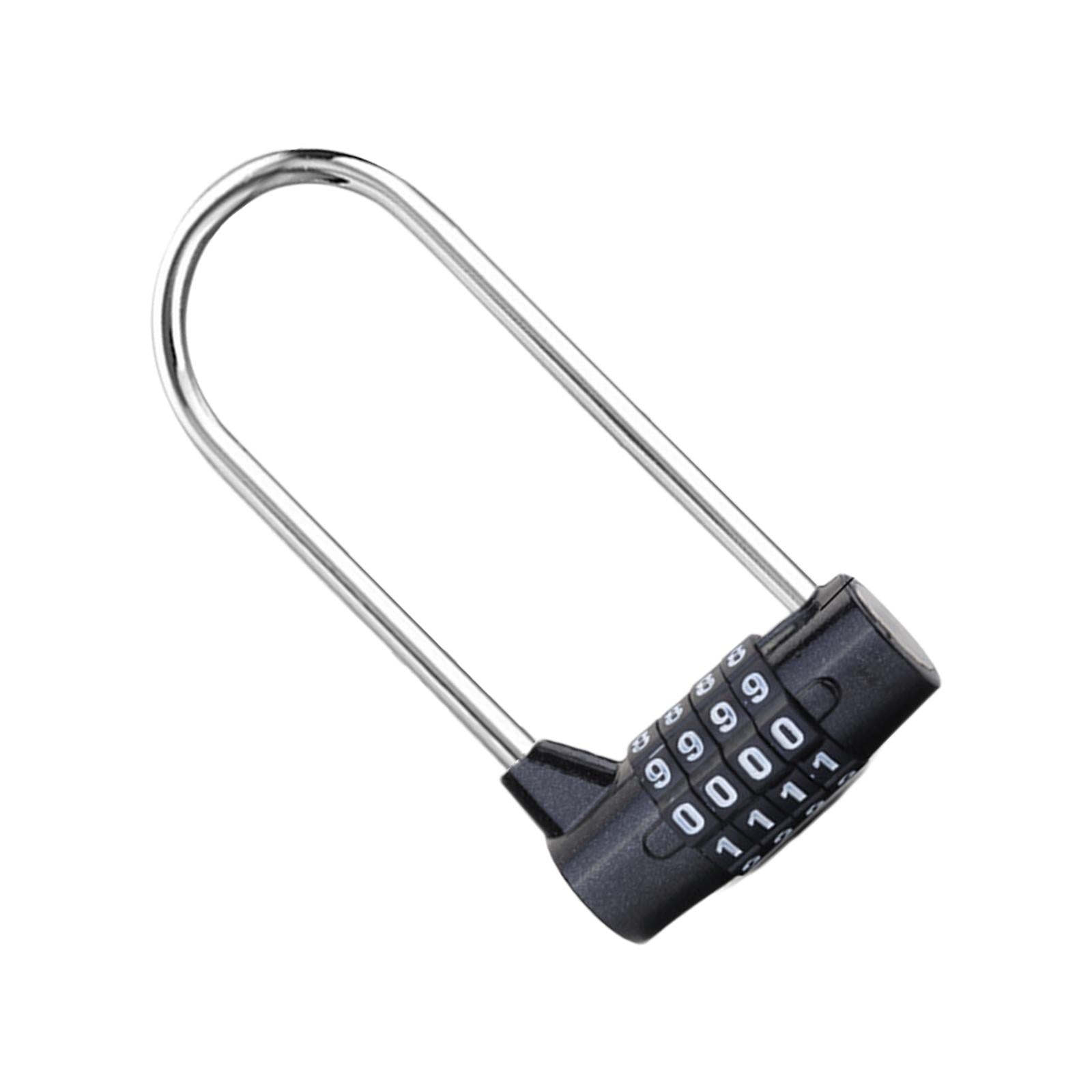 4 Digit Combination Lock Outdoor Safety Lock Password Lock for Toolbox Gate Black