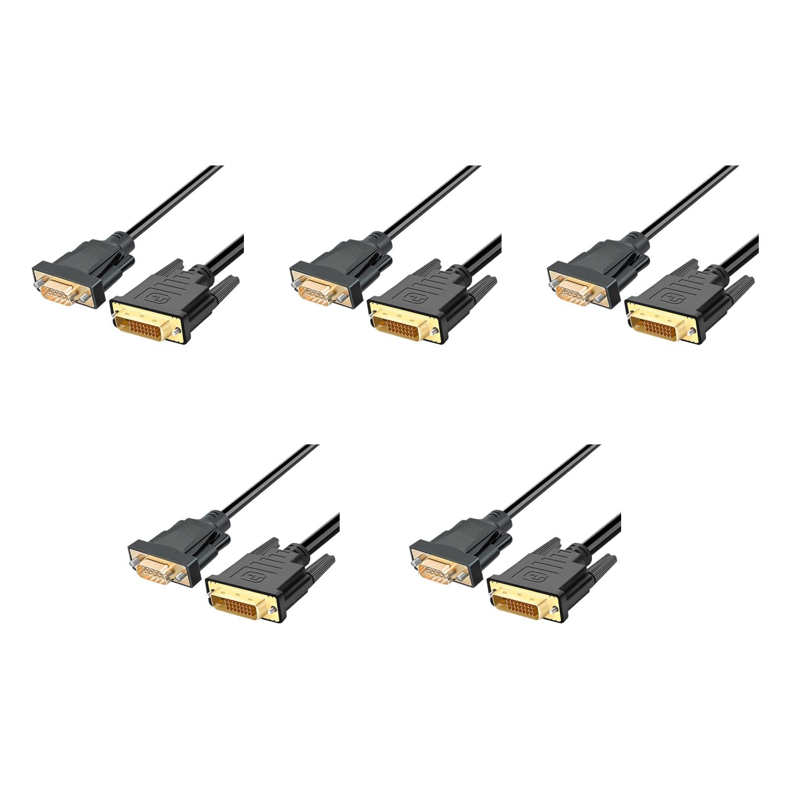 DVI to VGA Cable 1080P @60Hz Gold Plated for Video PC DVD Monitor Desktop 1 meter