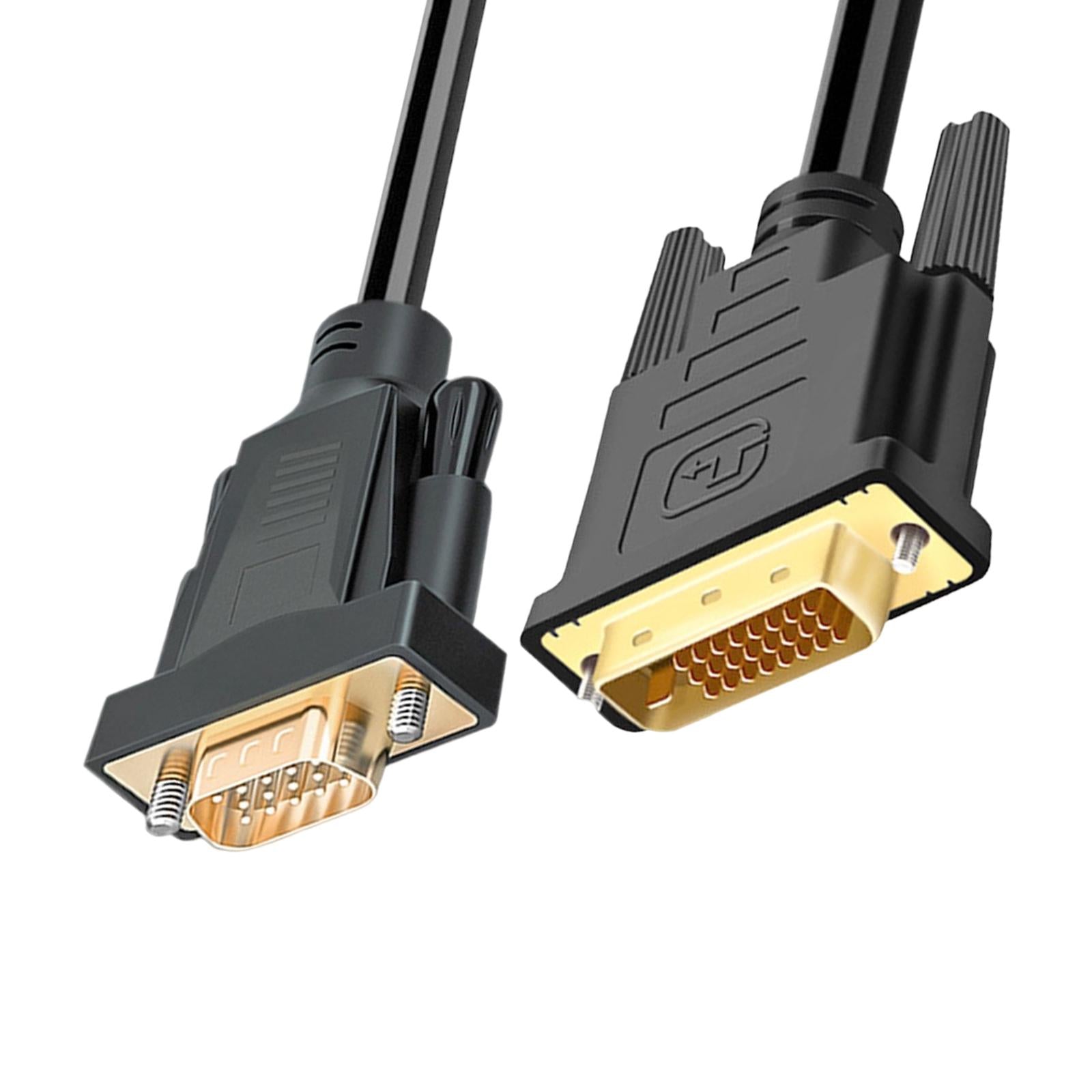 DVI to VGA Cable 1080P @60Hz Gold Plated for Video PC DVD Monitor Desktop 1.5 meters