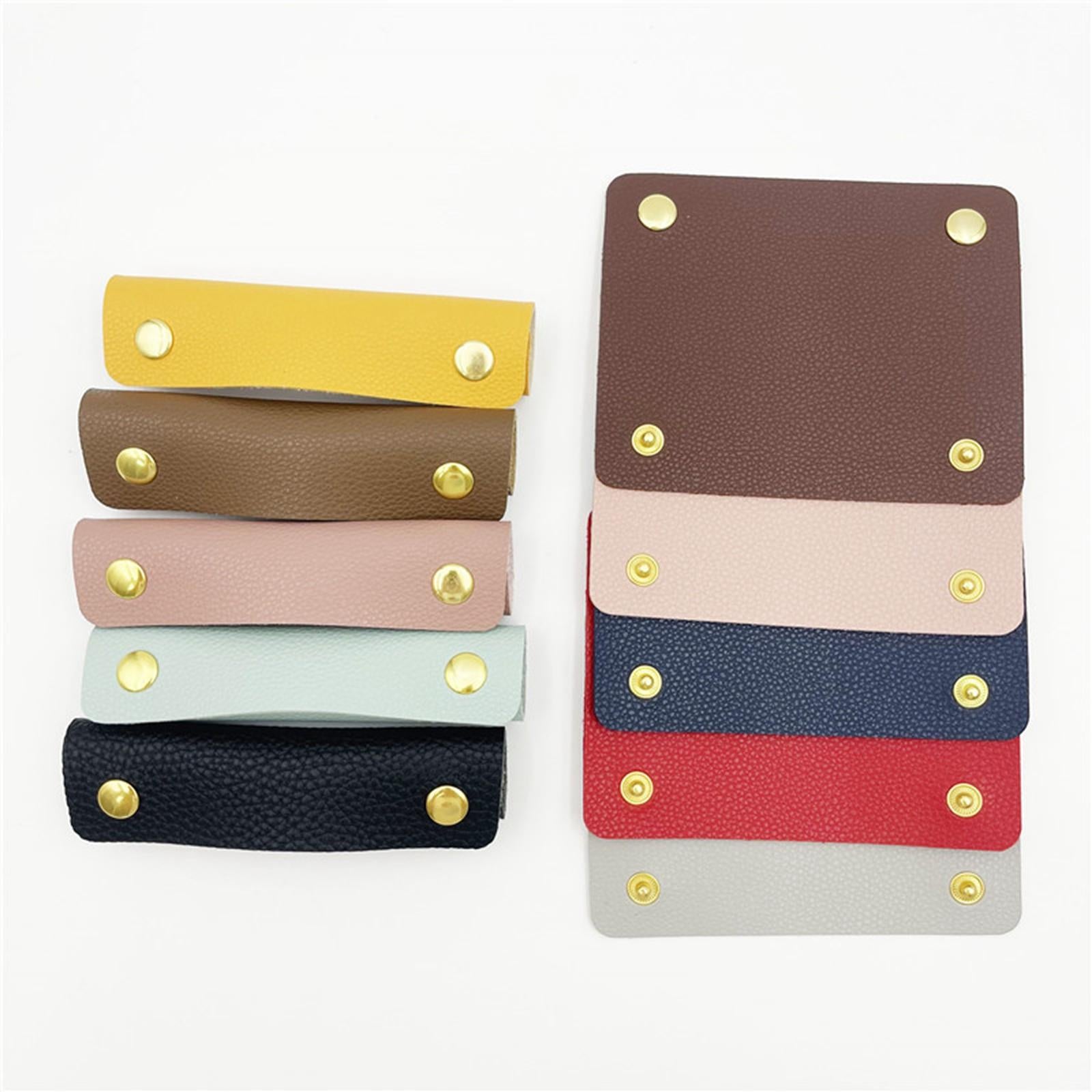 Handbag Grip Sleeve Cover Handle Grip Sleeve PU Leather for Wallet Purse Brown