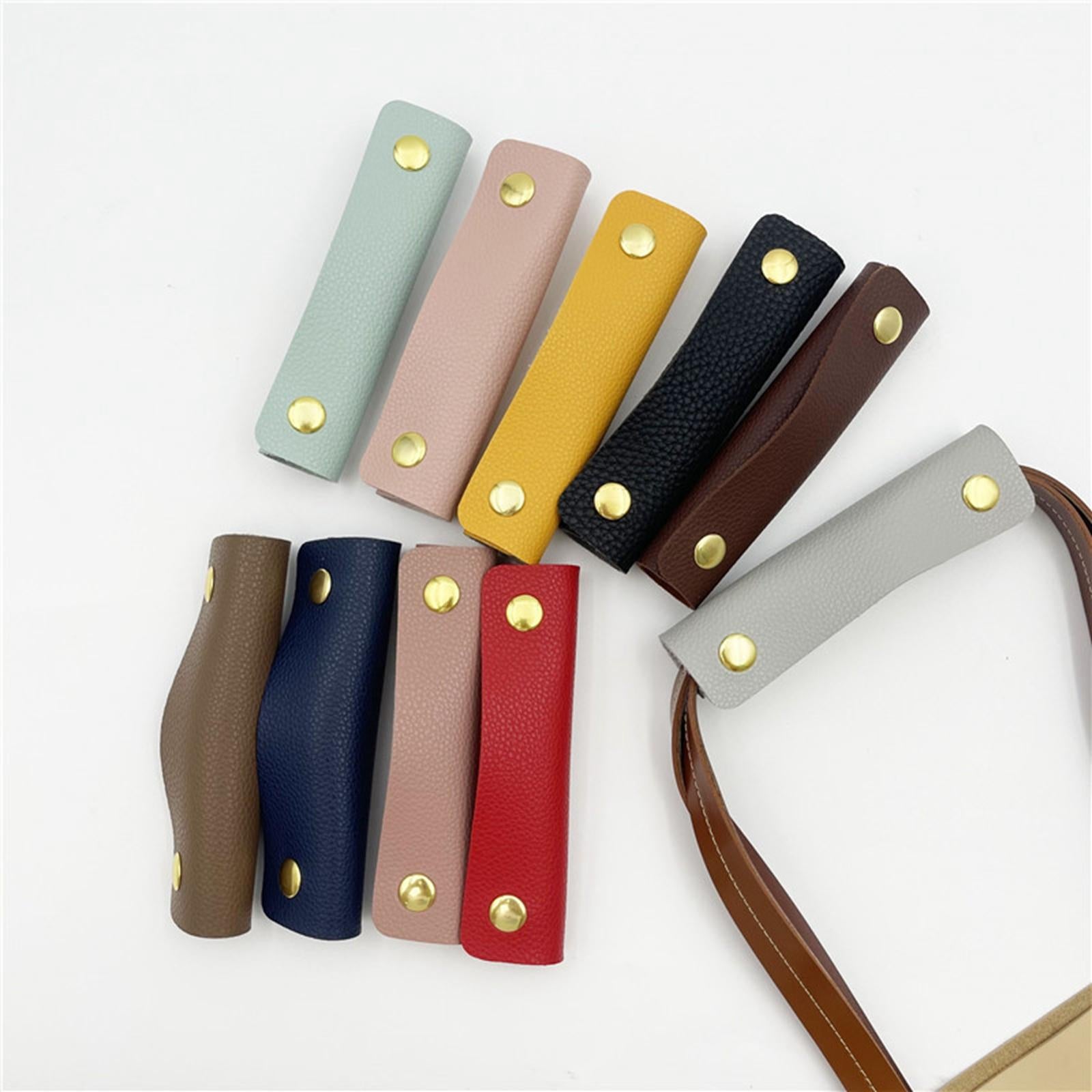 Handbag Grip Sleeve Cover Handle Grip Sleeve PU Leather for Wallet Purse Brown