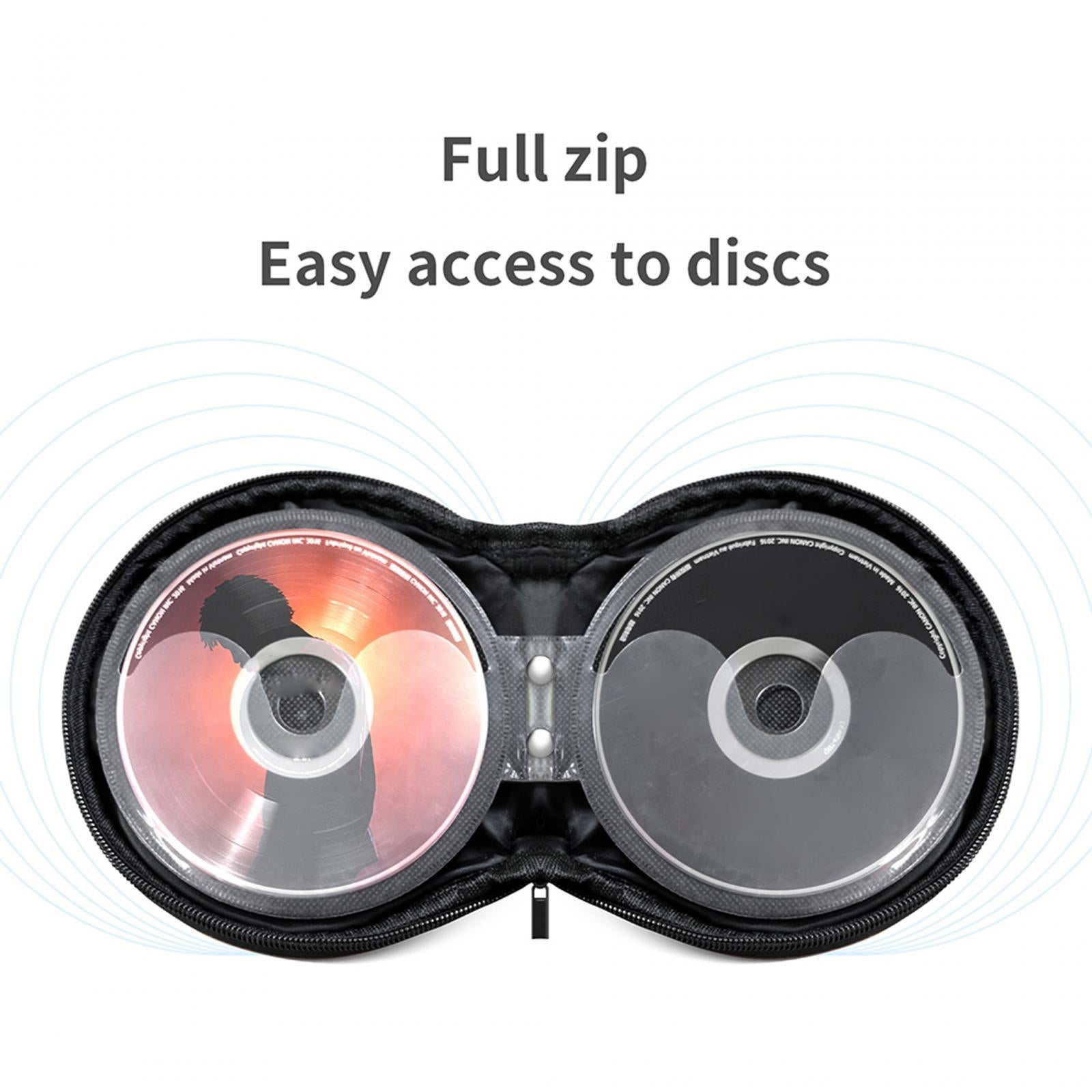 Portable CD Wallet Case Organizer PU 20 Capacity Prevent Scratch Black