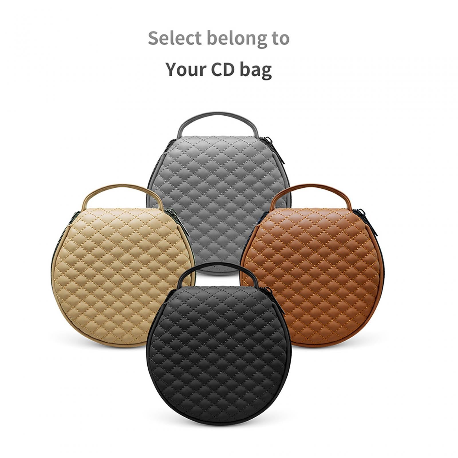 Portable CD Wallet Case Organizer PU 20 Capacity Prevent Scratch Black