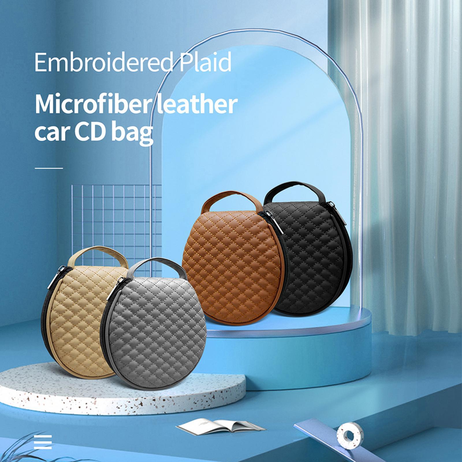 Portable CD Wallet Case Organizer PU 20 Capacity Prevent Scratch Black