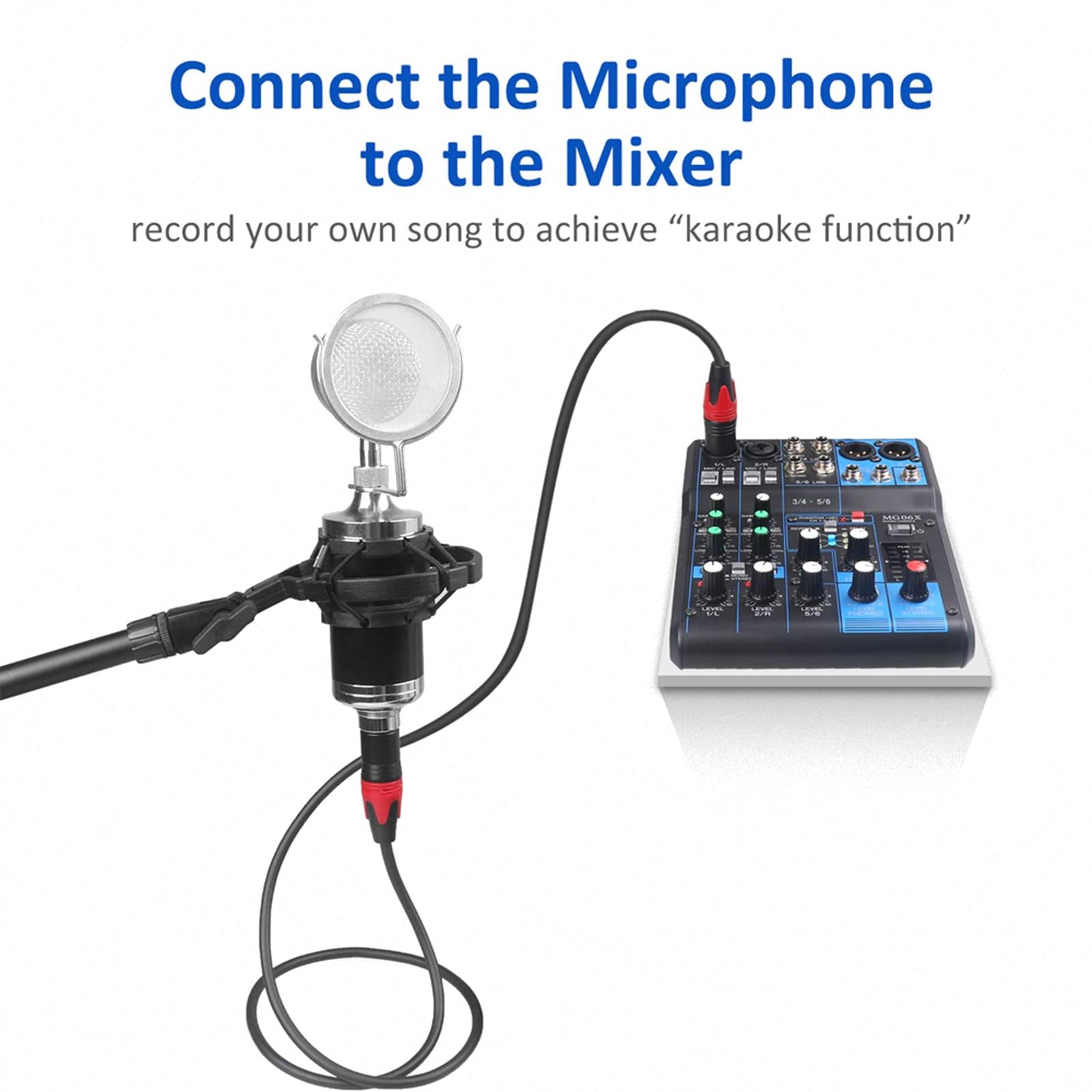 XLR Microphone Cable Audio Cable XLR Cable for PA Systems Mixers Speakers 0.3m