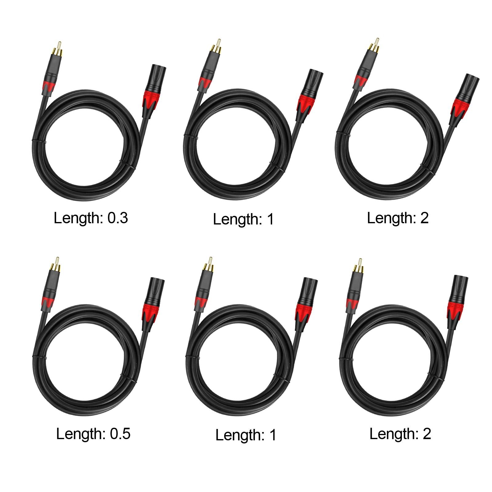 3 Pin XLR rca Microphone Cable Cord for Speakers XLR rca Mic Cable Male to Male 0.3m