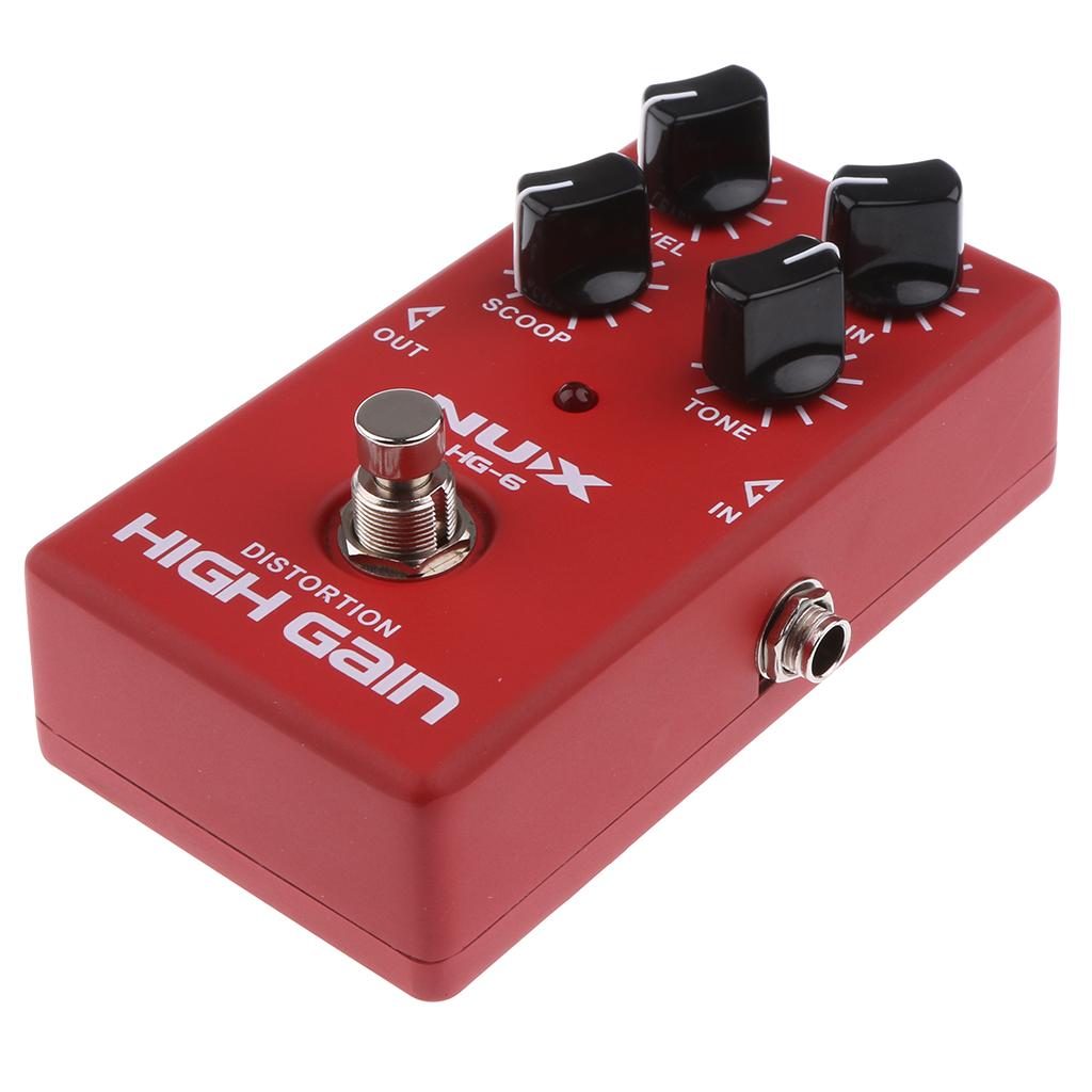 Red Guitar Distortion High Gain Effect Pedal True Bypass HG-6
