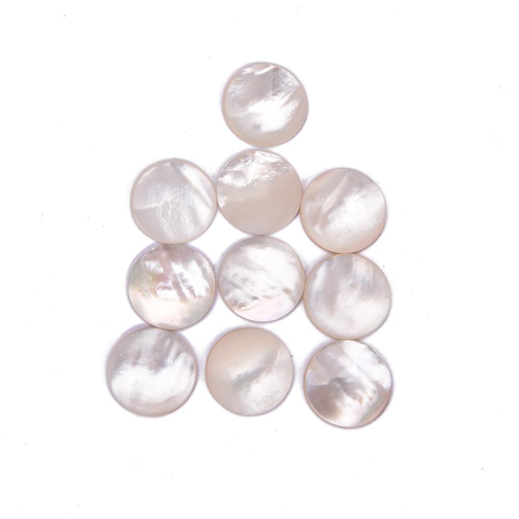 10 Pieces White Shell Guitar Knob Marking Repair Parts