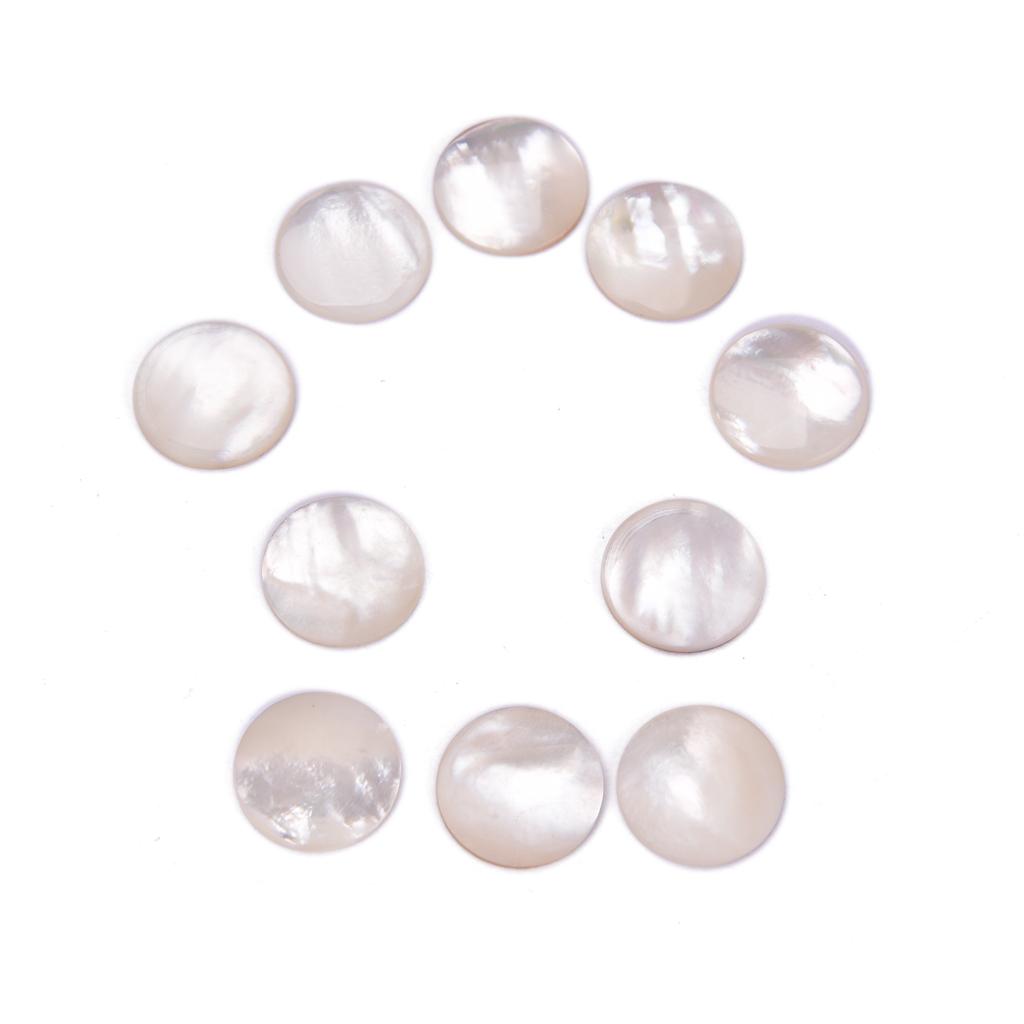 10 Pieces White Shell Guitar Knob Marking Repair Parts