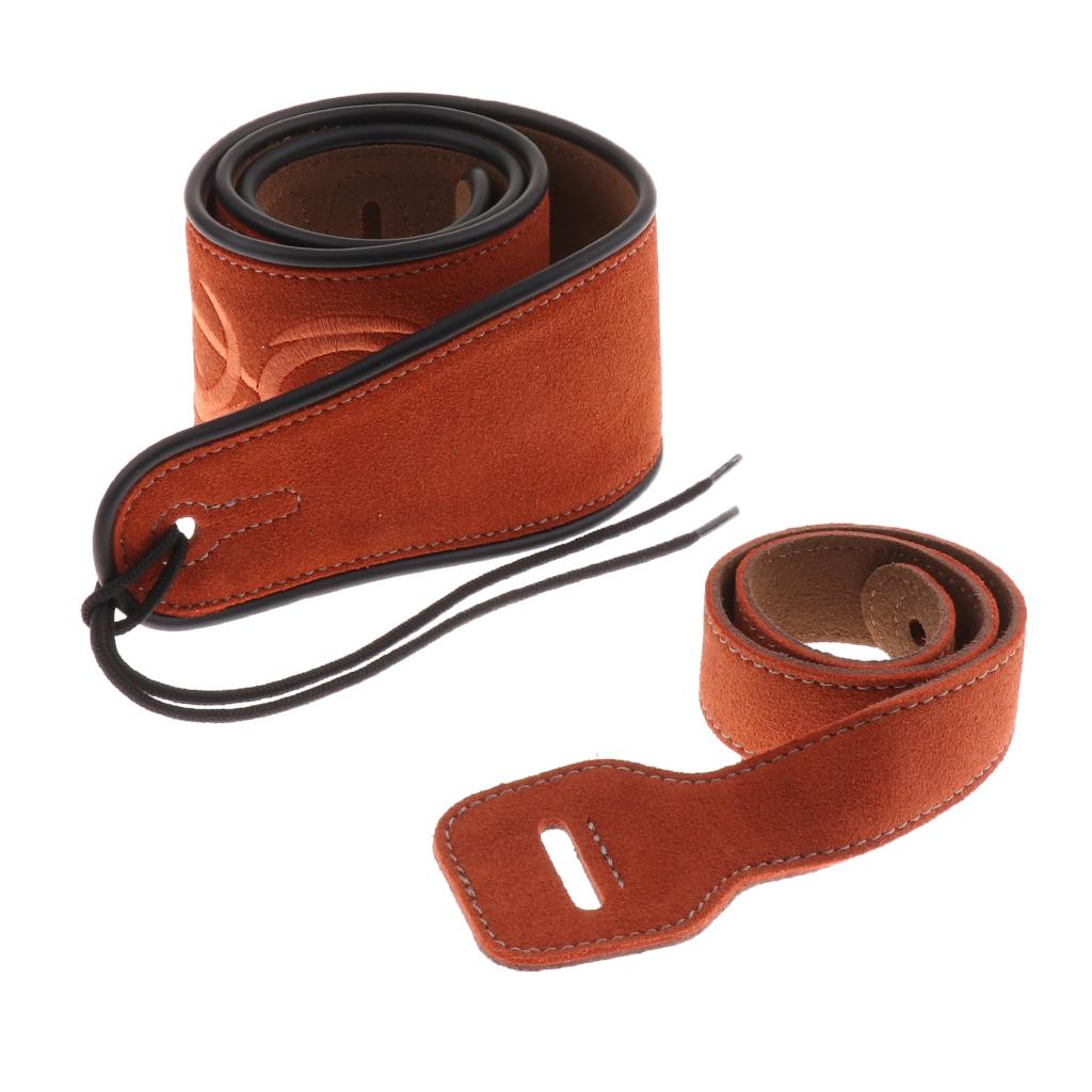 Guitar Leather Neck Shoulder Strap Belt for Electric Acoustic Guitar Bass
