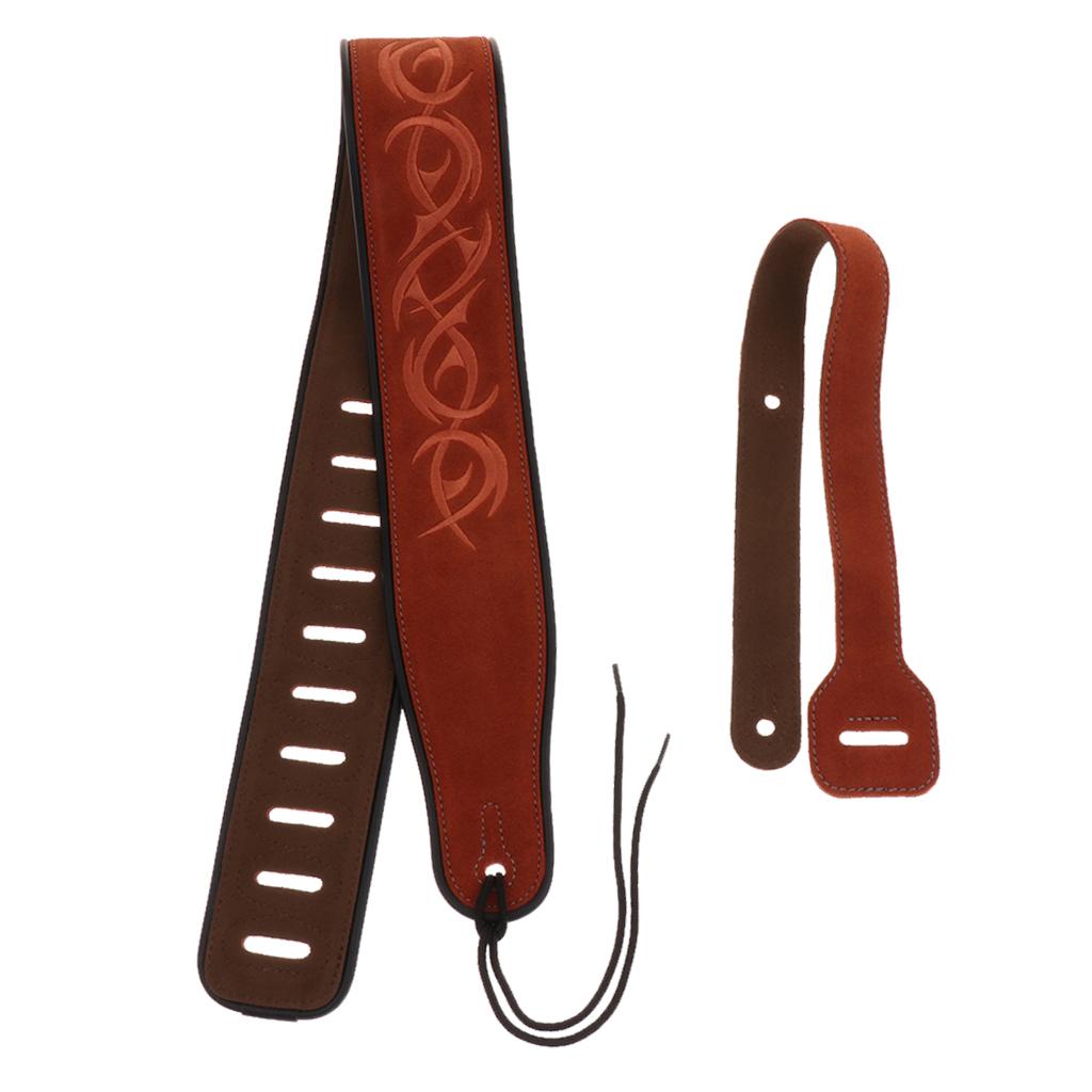 Guitar Leather Neck Shoulder Strap Belt for Electric Acoustic Guitar Bass