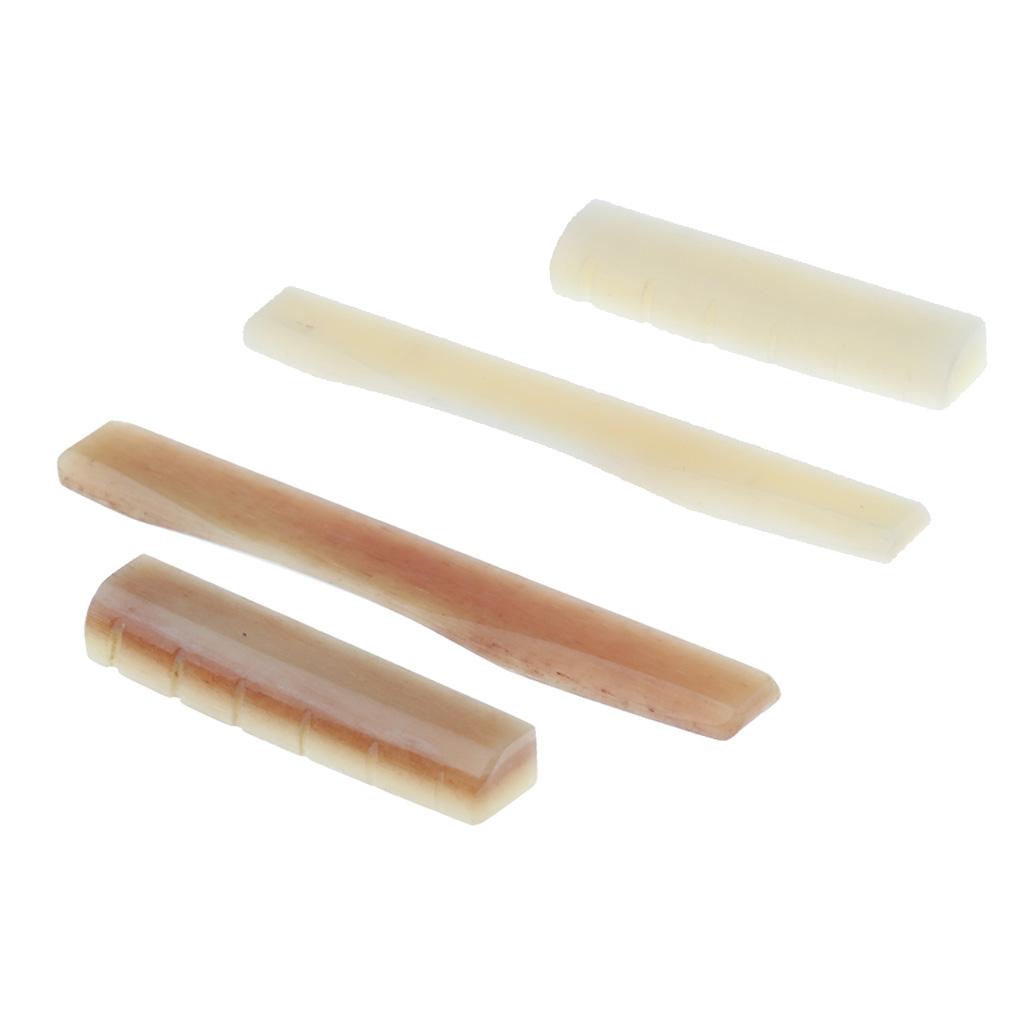 2pcs Acoustic Guitar Bridge Saddle Nut Guitar Replacement Parts Light Red