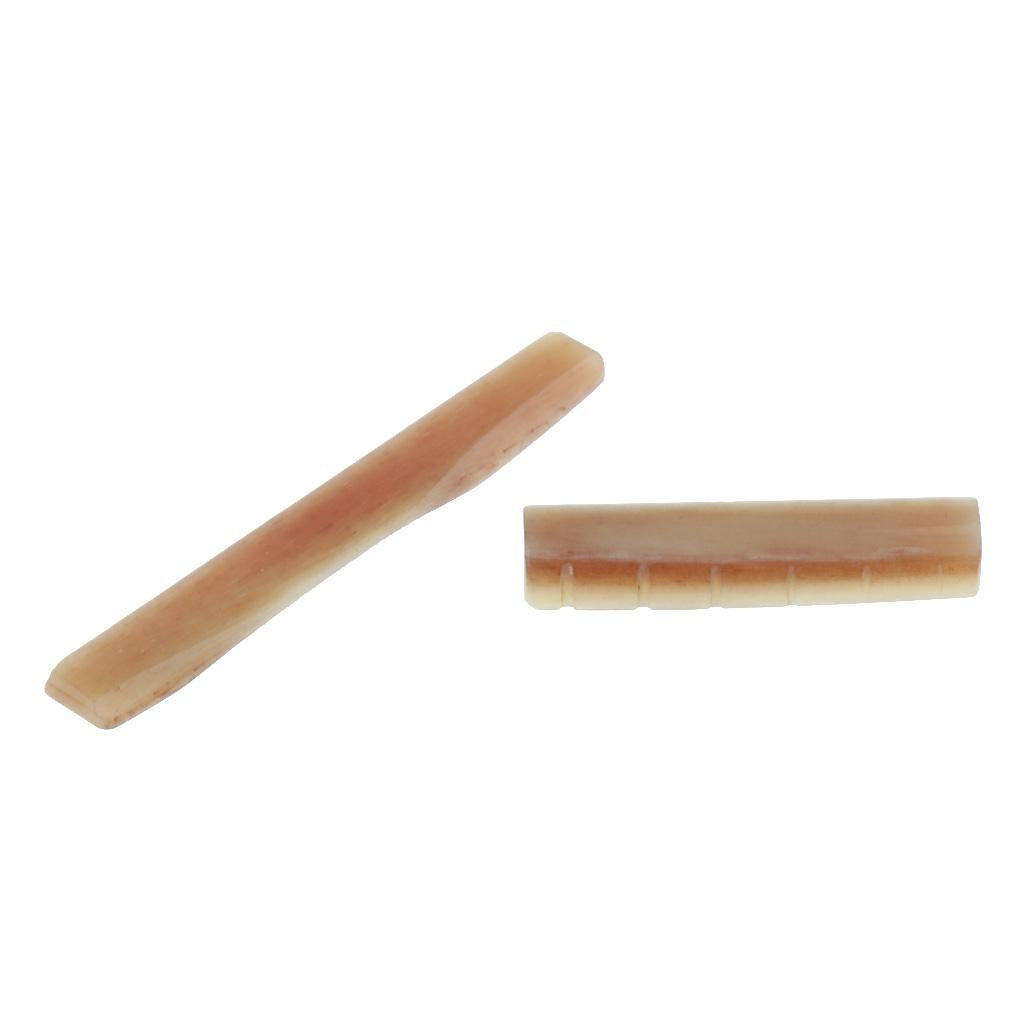 2pcs Acoustic Guitar Bridge Saddle Nut Guitar Replacement Parts Light Red