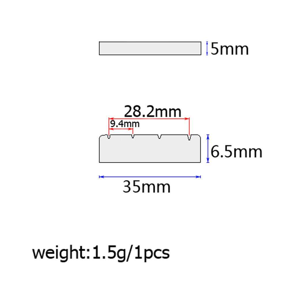5 Pieces Bridge Slotted Nut for 6-String Electric Guitar Part