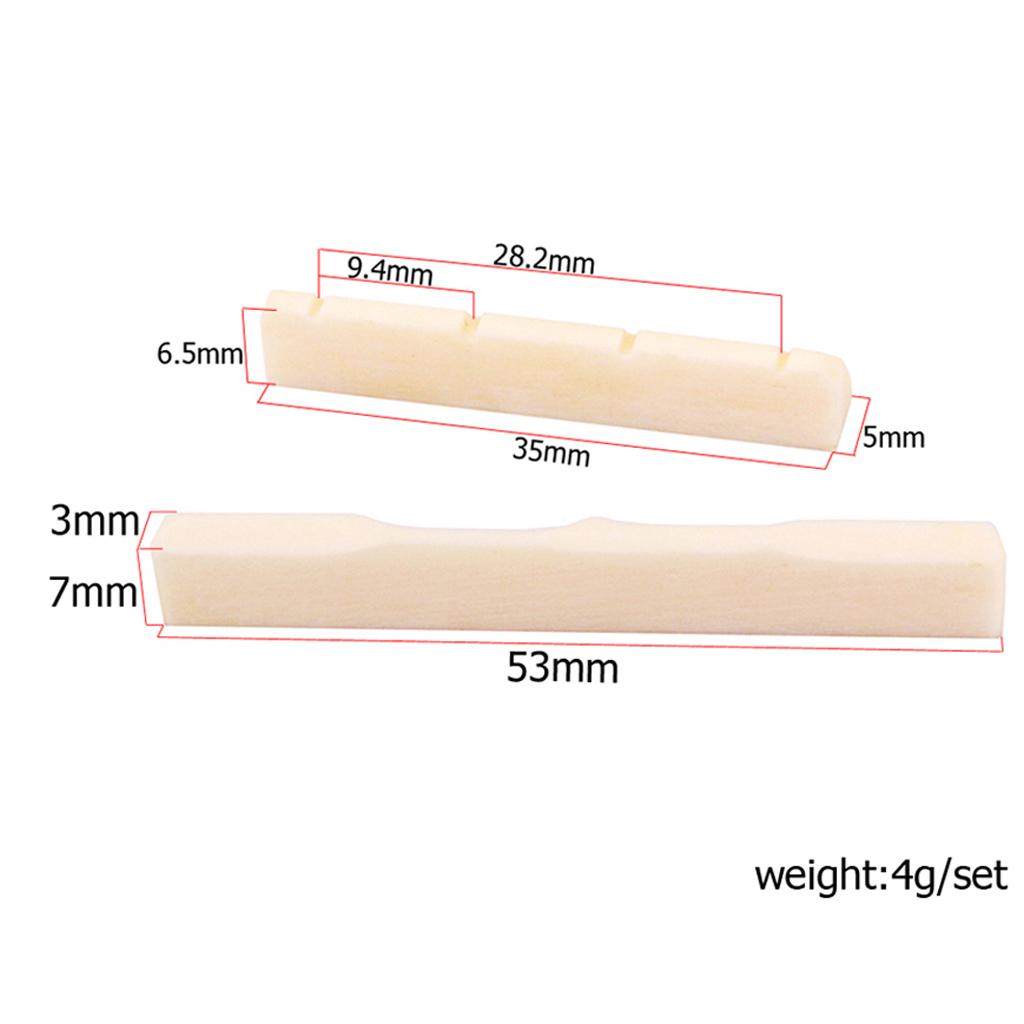 Guitar Ukulele Buffalo Bone Bridge Saddle Nut Guitar Replacement Parts