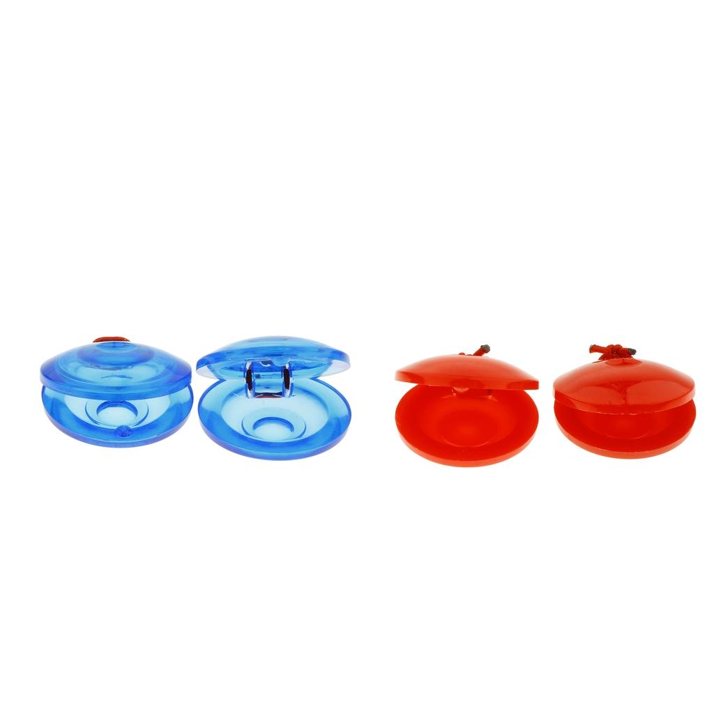 1 Pair Plastic Castanet Kids Percussion Toy Red