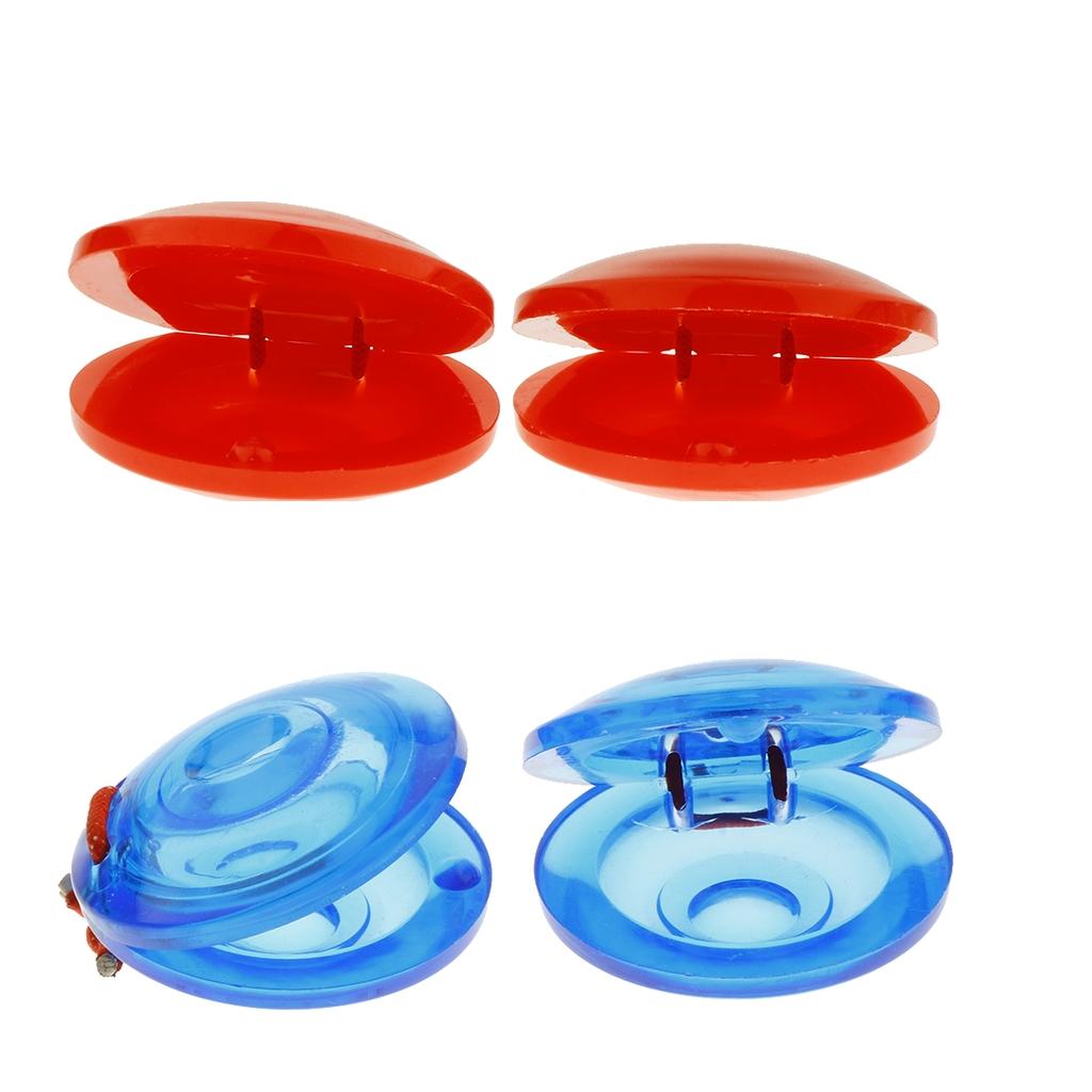 1 Pair Plastic Castanet Kids Percussion Toy Red