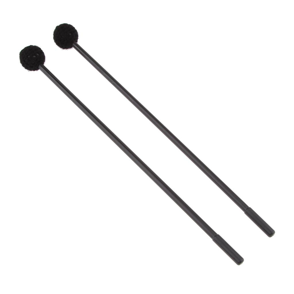 1 Pair Tongue Drum Sticks Mallets Beaters Black_Plastic