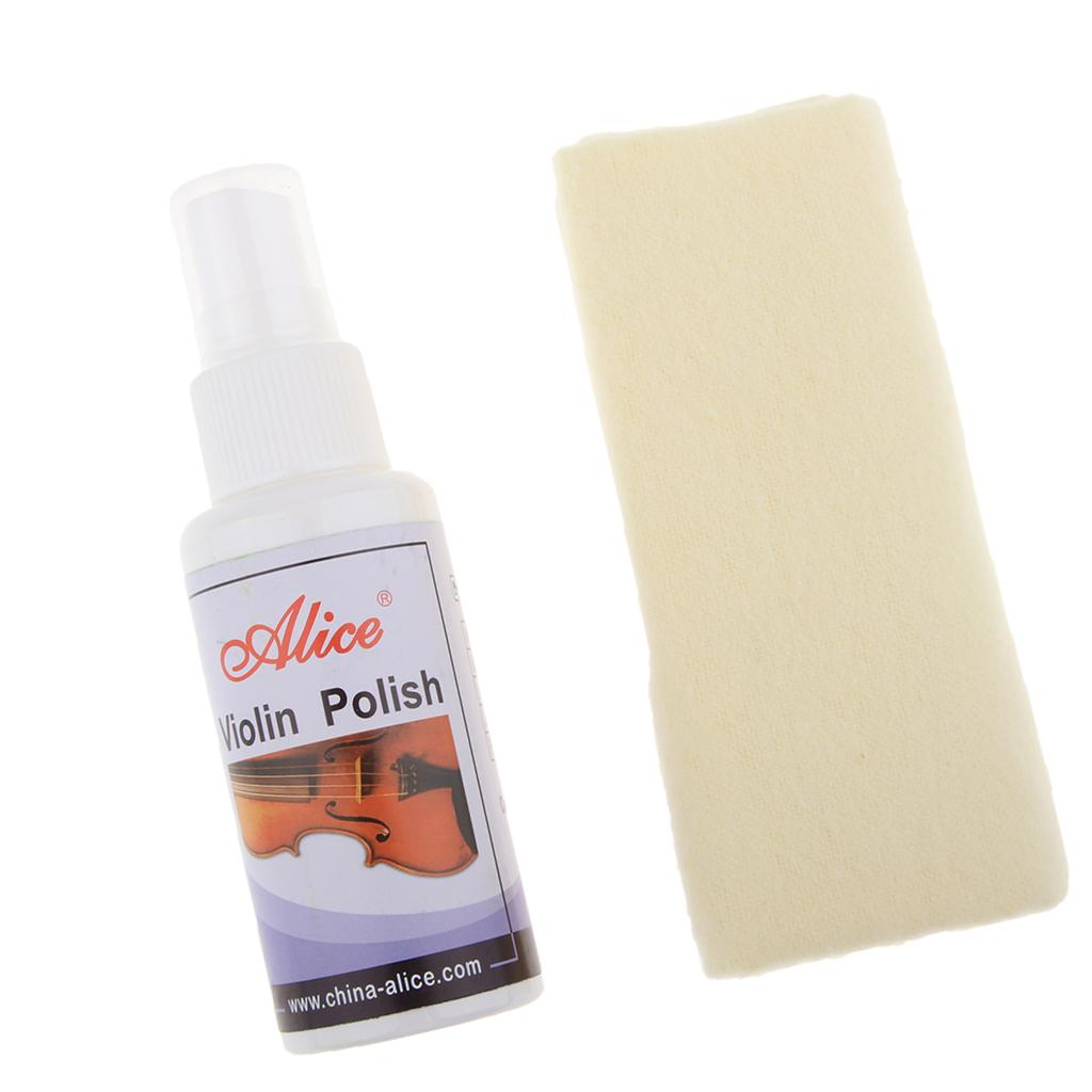 Violin Polish and Cleaning Cloth Set for Wooden Musical Instrument Violin