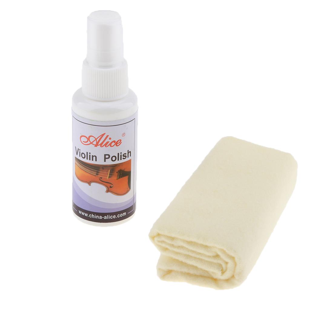 Violin Polish and Cleaning Cloth Set for Wooden Musical Instrument Violin