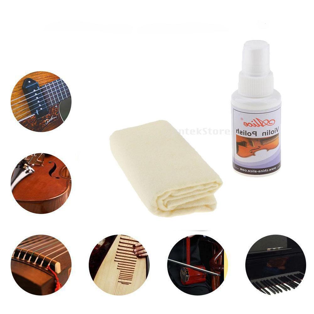 Violin Polish and Cleaning Cloth Set for Wooden Musical Instrument Violin