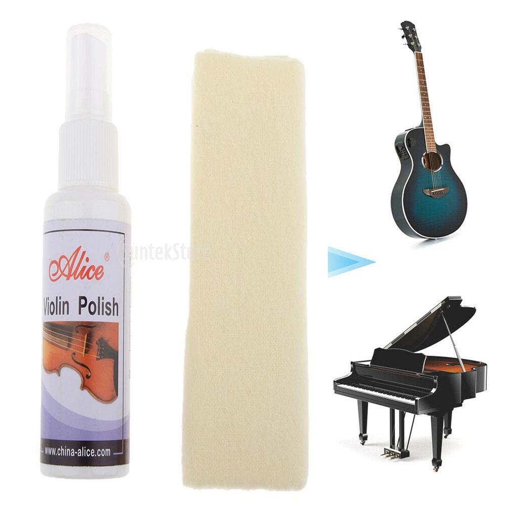 Violin Polish and Cleaning Cloth Set for Wooden Musical Instrument Violin