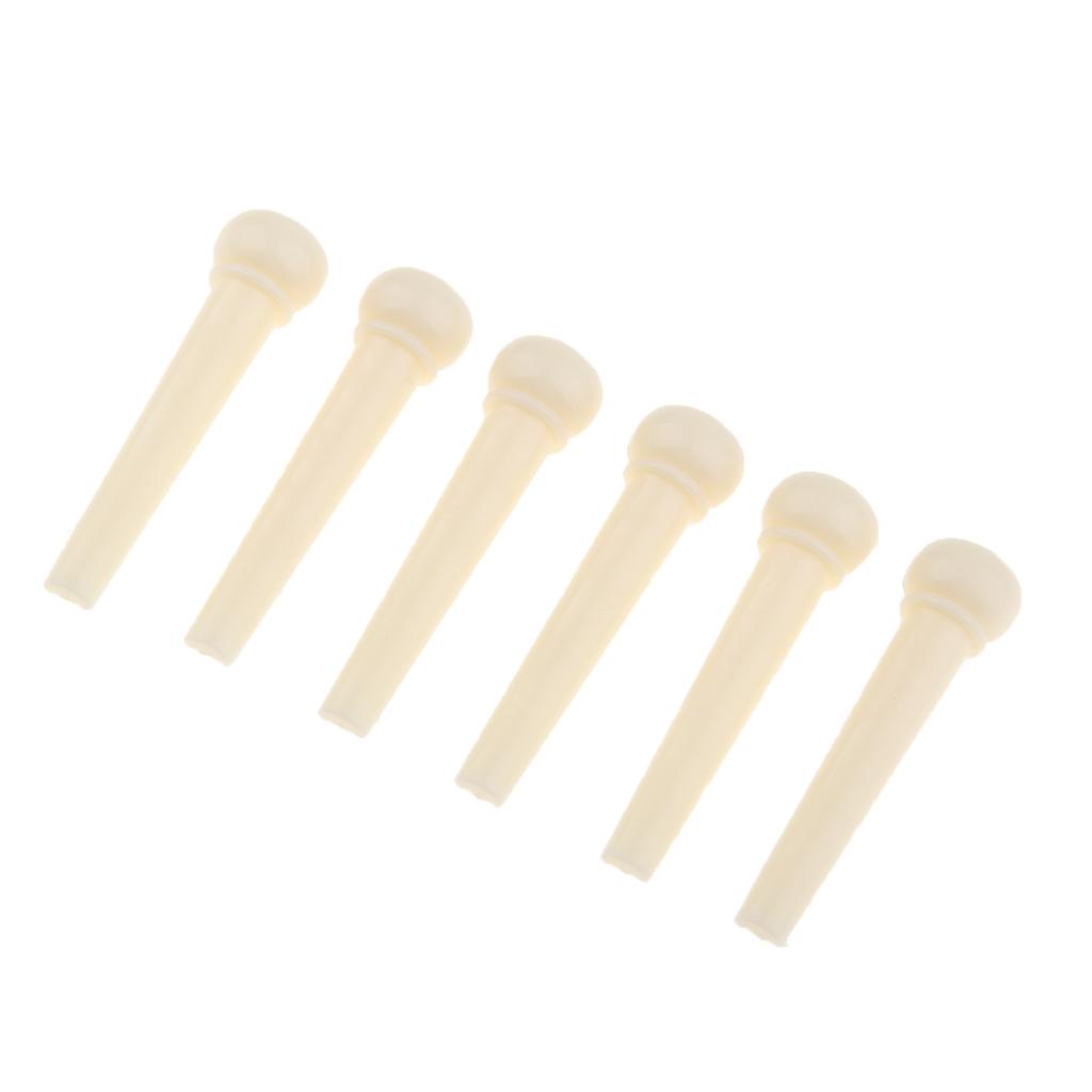 6 Pieces Guitar Bridge Pins String Nails Cores for Folk Acoustic Guitar