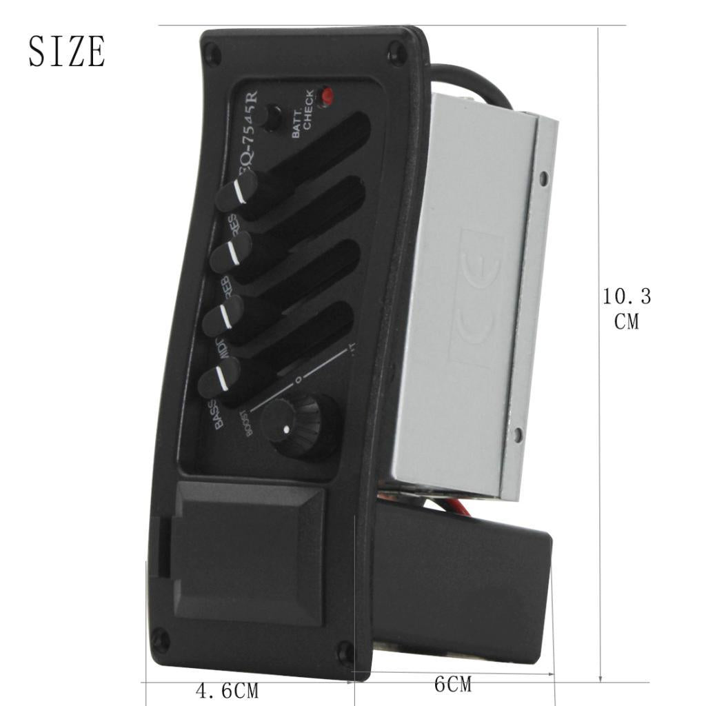 4 Band EQ Guitar Preamp Equalizer Amp for Acoustic Folk Classcial Guitar