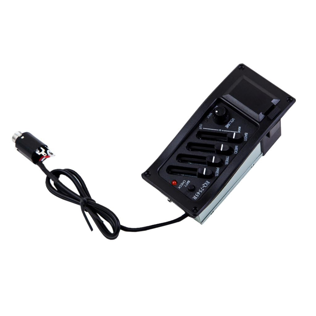 4 Band EQ Guitar Preamp Equalizer Amp for Acoustic Folk Classcial Guitar