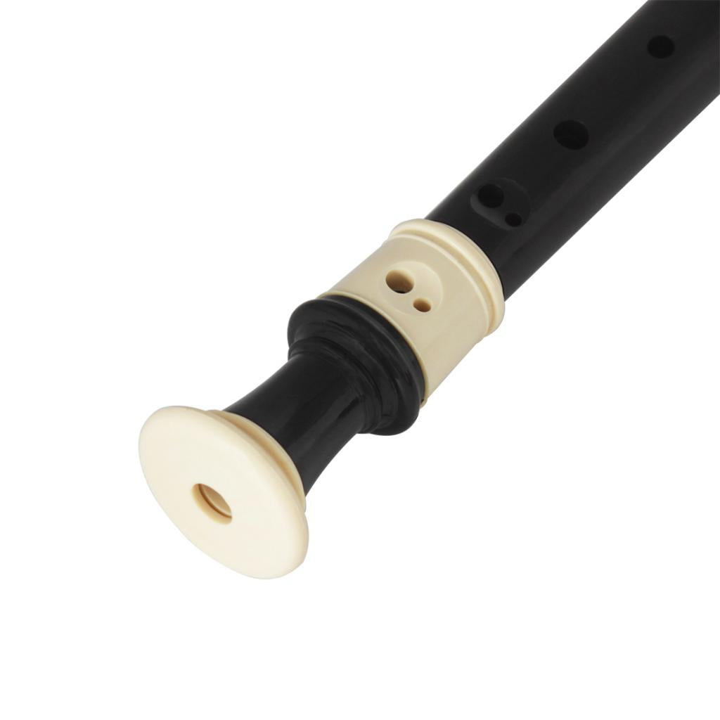 British ABS Baroque Treble B Tone 8 Hole Clarinet Descant Recorder Black