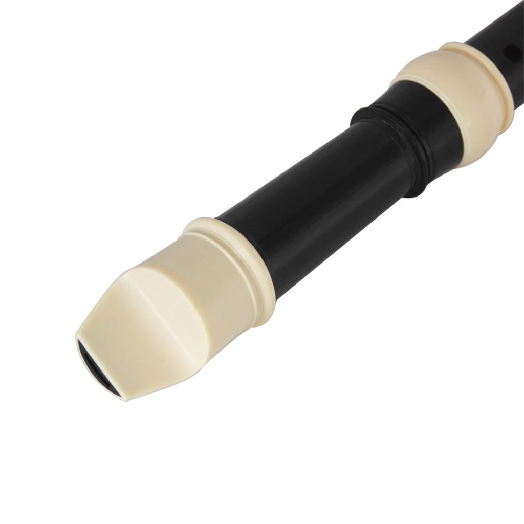 British ABS Baroque Treble B Tone 8 Hole Clarinet Descant Recorder Black