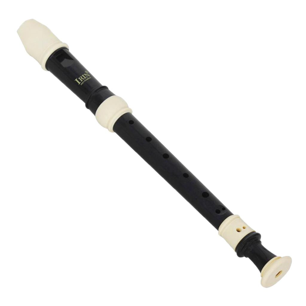 British ABS Baroque Treble B Tone 8 Hole Clarinet Descant Recorder Black