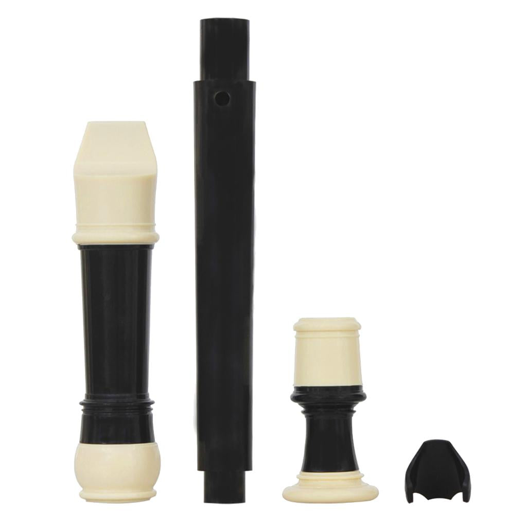 British ABS Baroque Treble B Tone 8 Hole Clarinet Descant Recorder Black