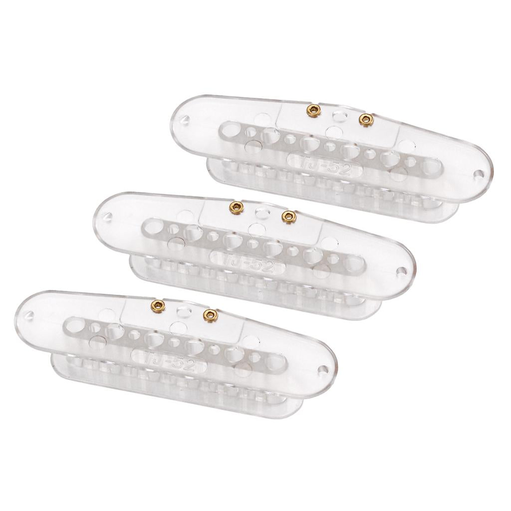 3 Pieces Single Coil Neck Pickup Bobbins 52mm Pole Spacing Fit Strat Guitar
